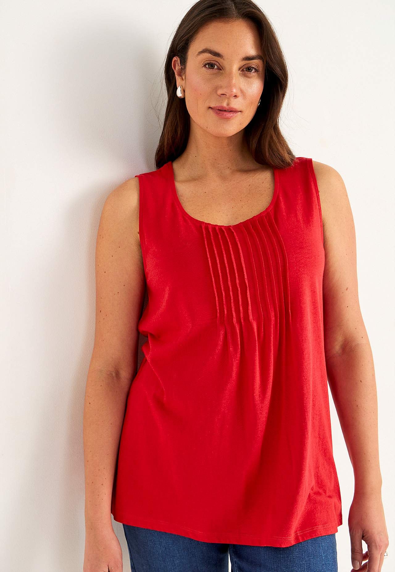 Tanktop mit dekorativer Biese