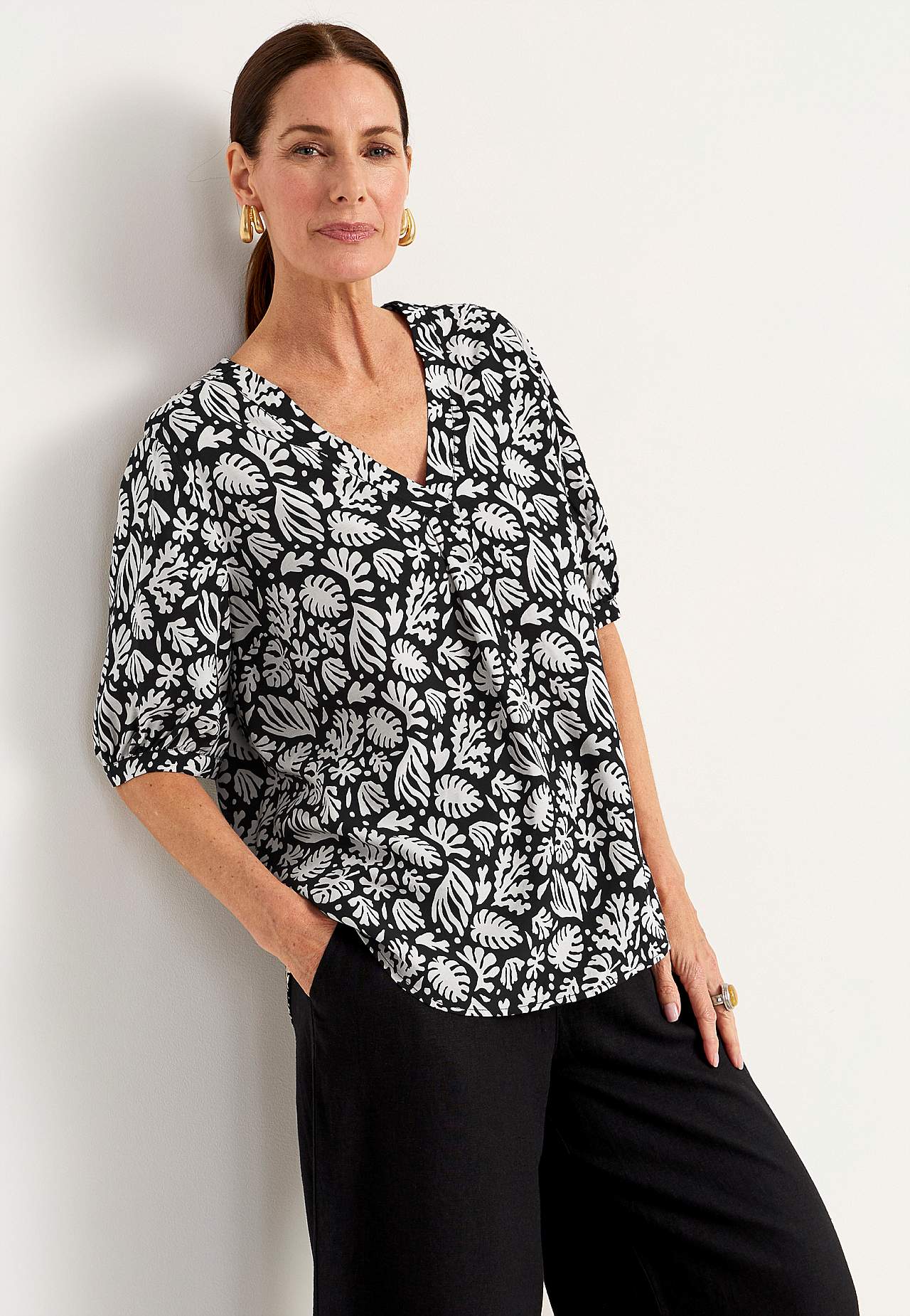 Kurzärmlige Bluse