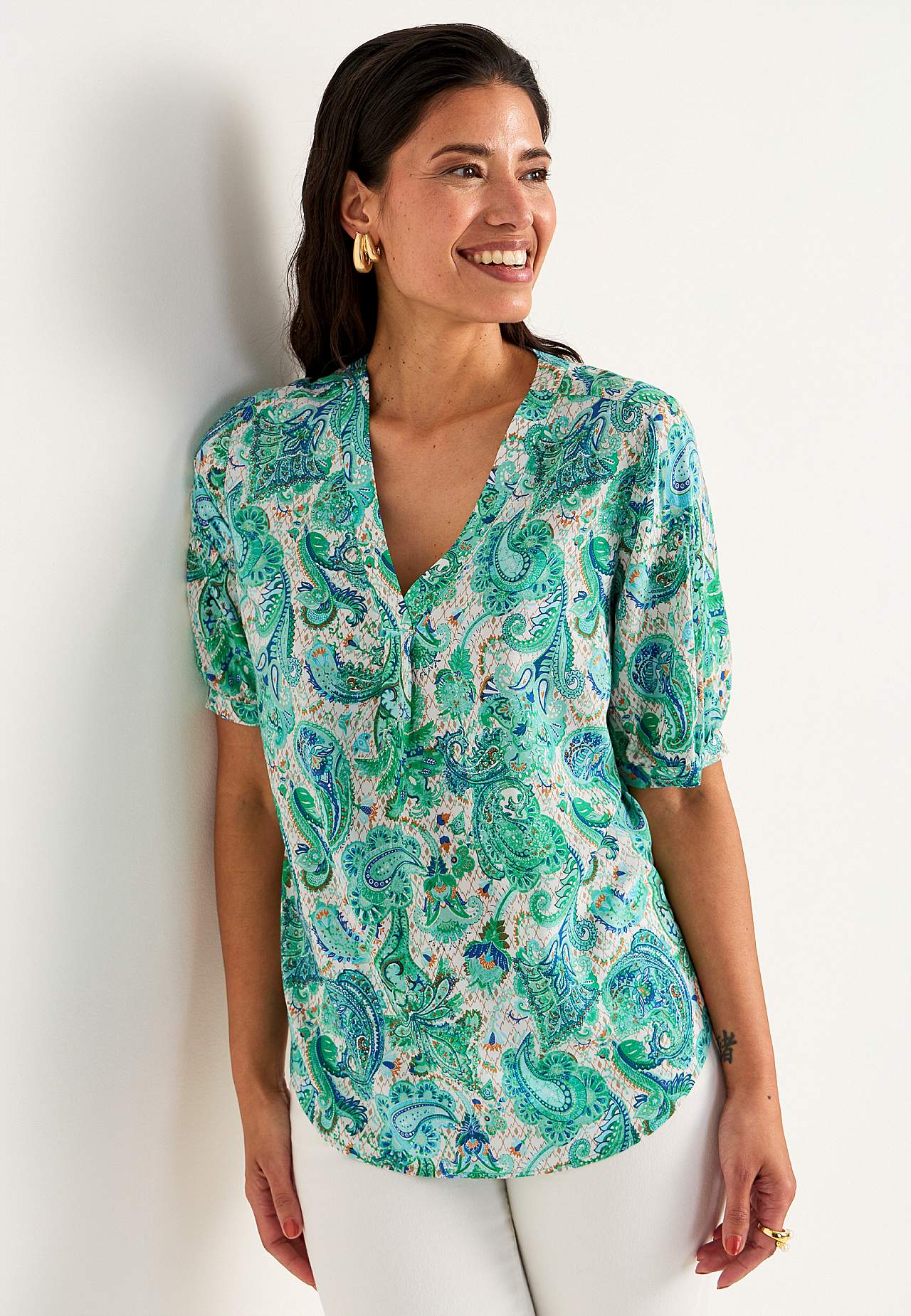 Kurzärmlige Bluse