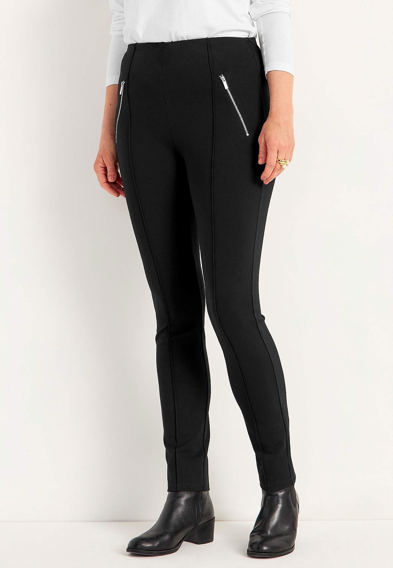 Jerseyhose mit genähten Knitterfalten