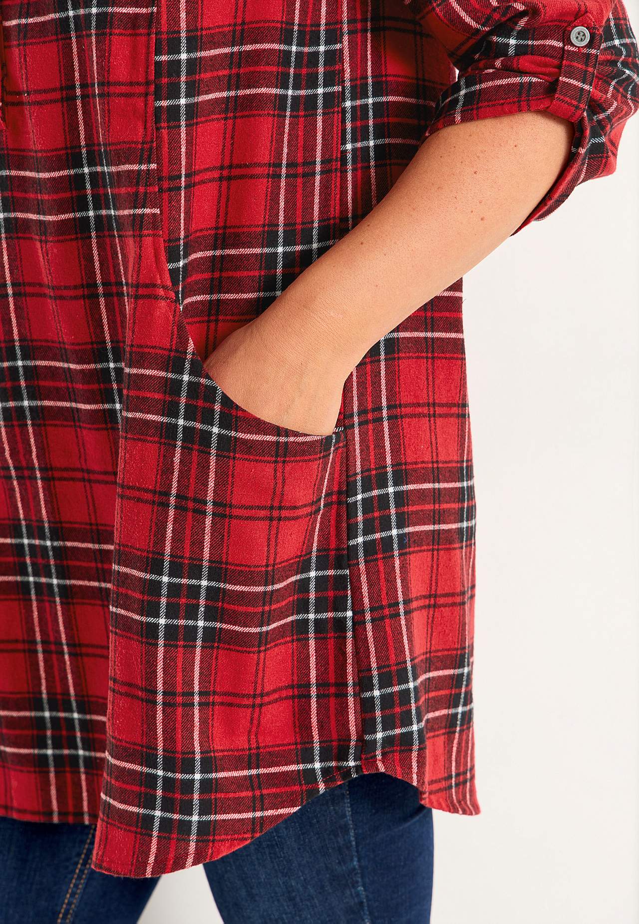 Tunika aus Flanell mit Taschen