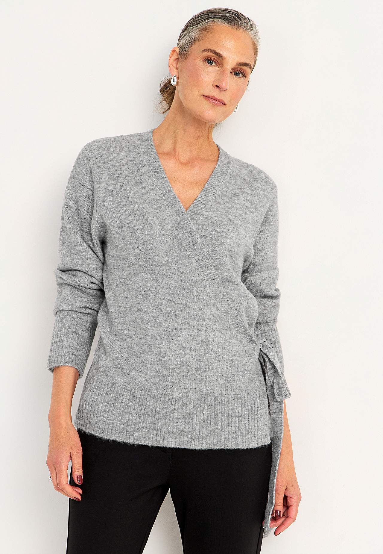 Gestrickter Cardigan mit Wickel-Design
