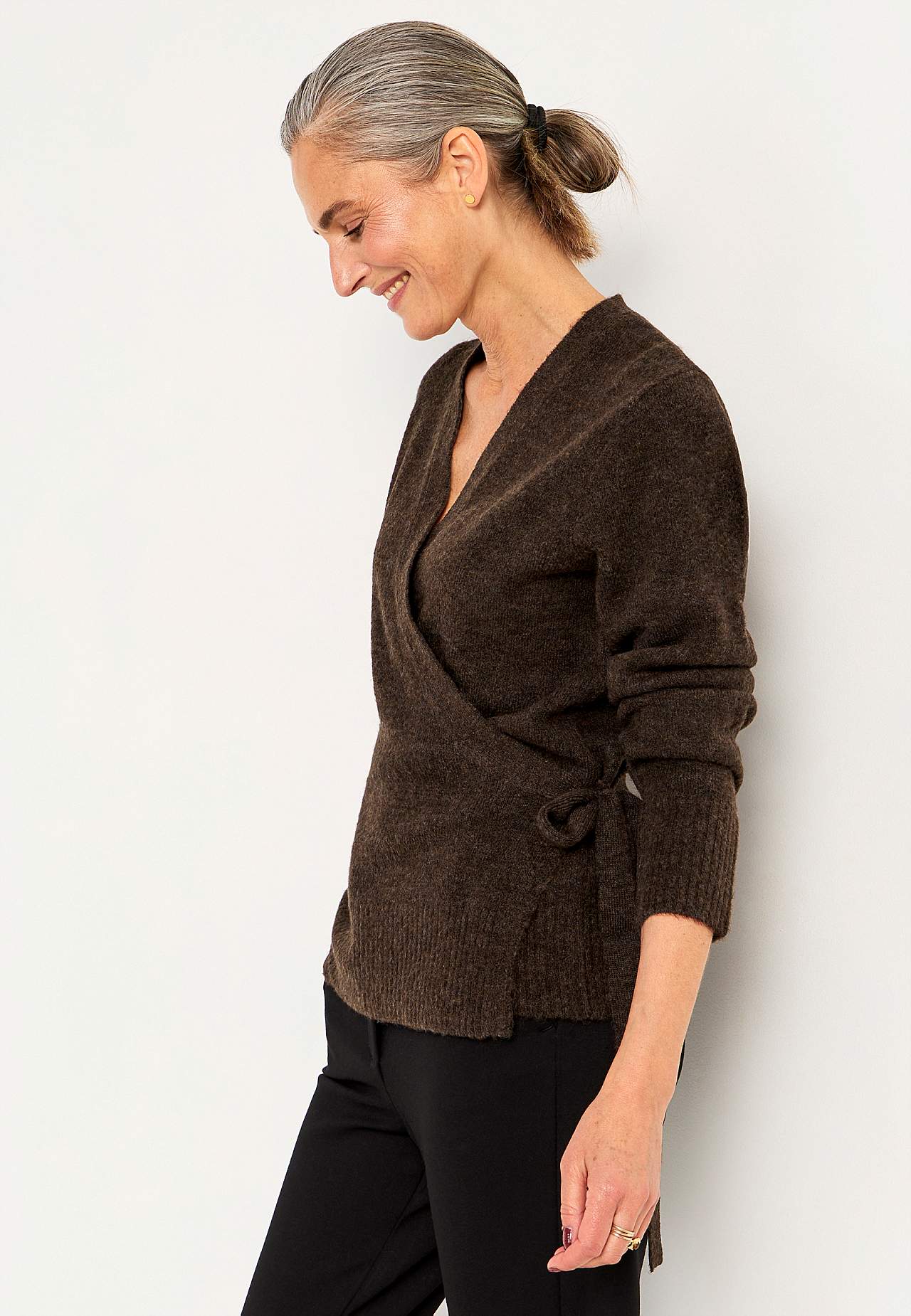 Gestrickter Cardigan mit Wickel-Design