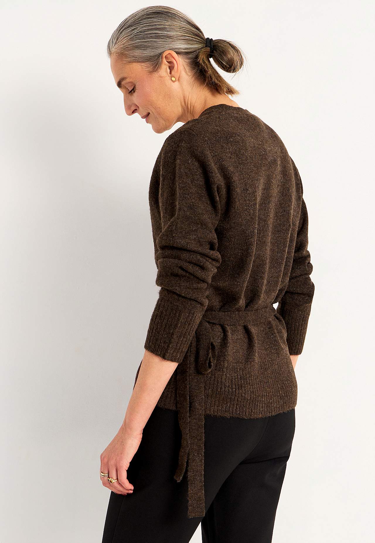 Gestrickter Cardigan mit Wickel-Design