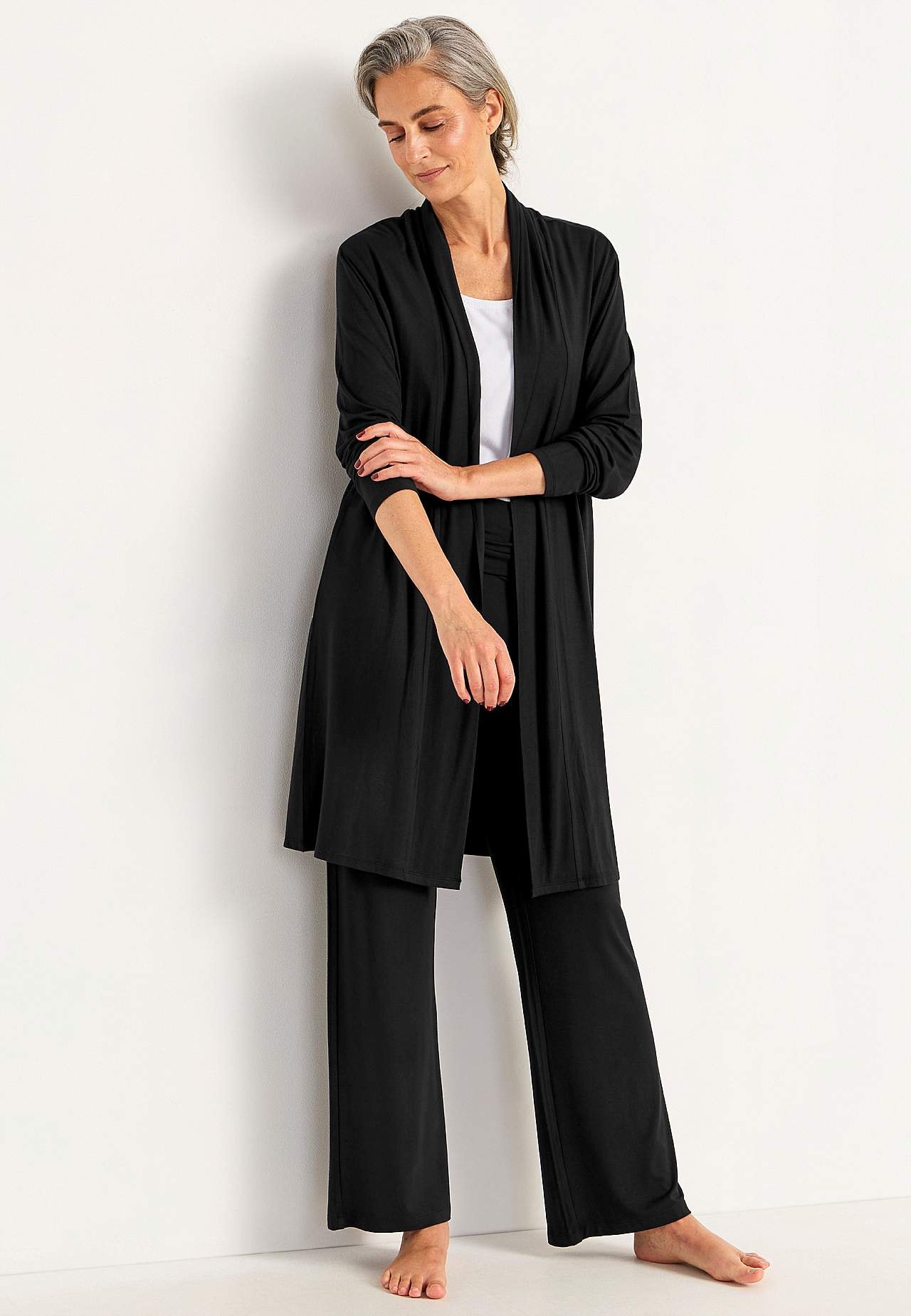 Langer Cardigan aus Trikot