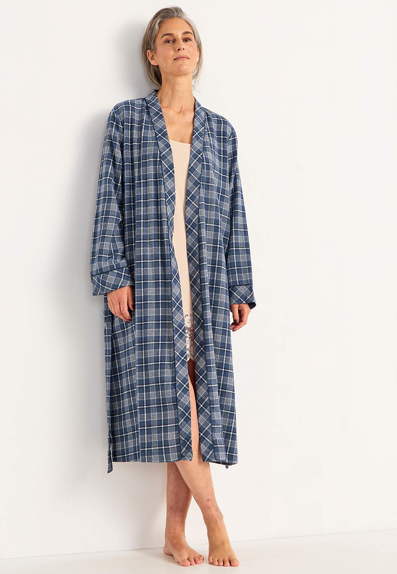 Kariert Morgenrock aus Flanell