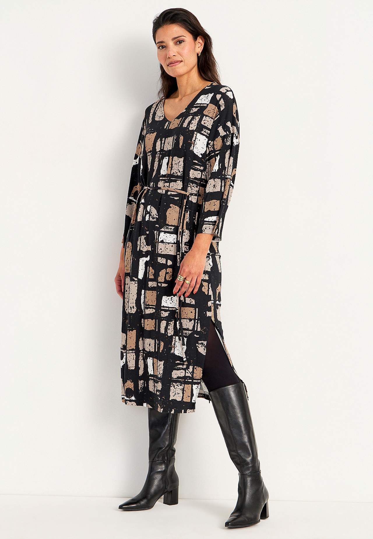 Jerseykleid mit Gürtel zum selberbinden