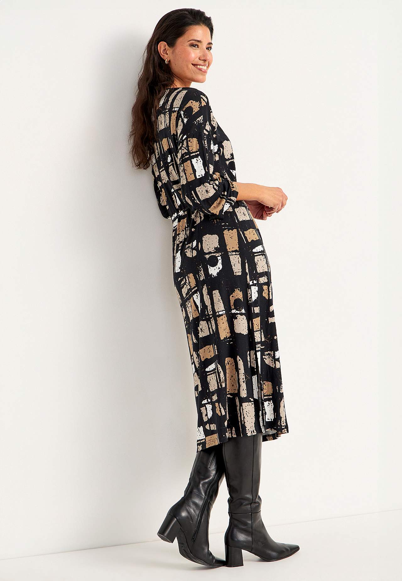 Jerseykleid mit Gürtel zum selberbinden