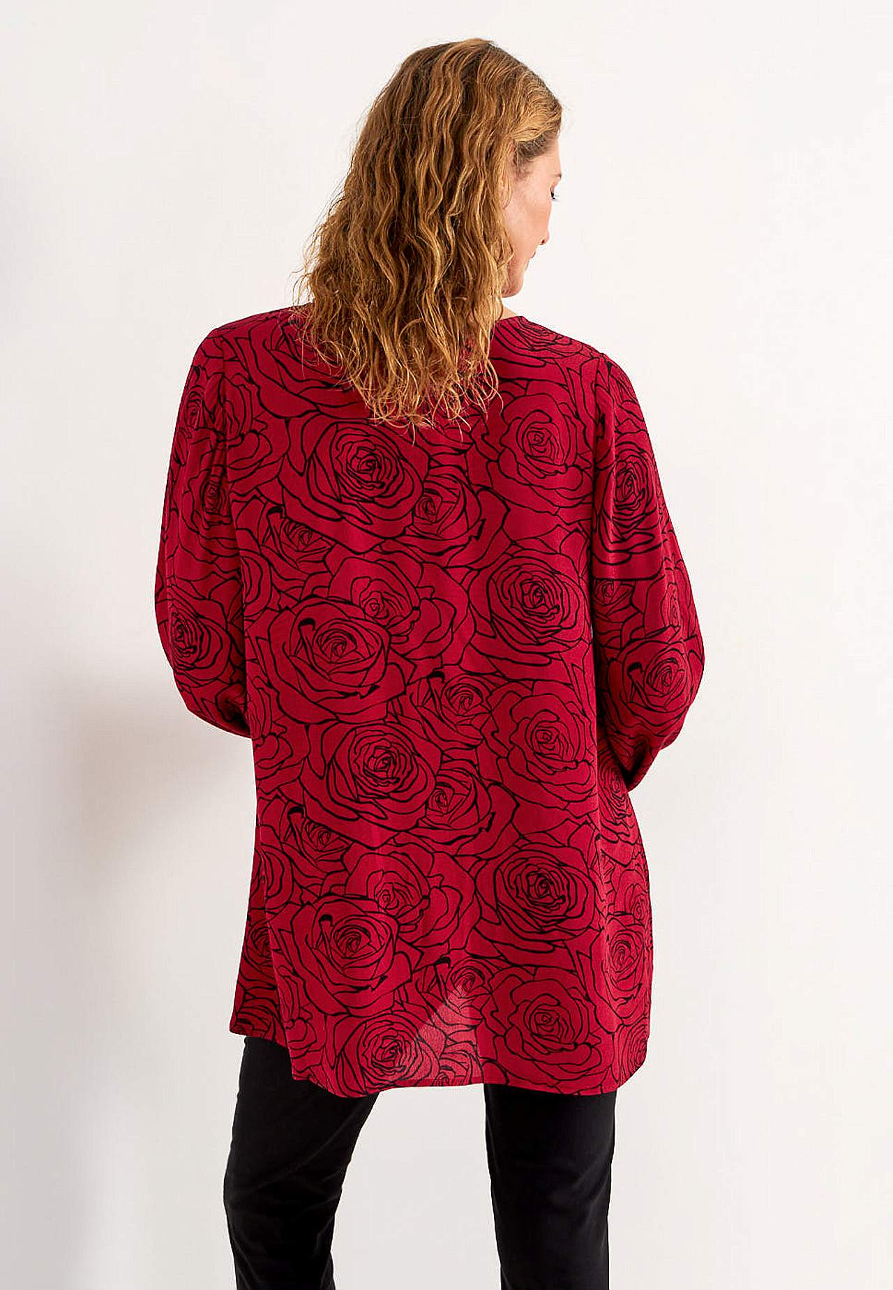 Bluse aus Viskose mit einem Blumen-Muster