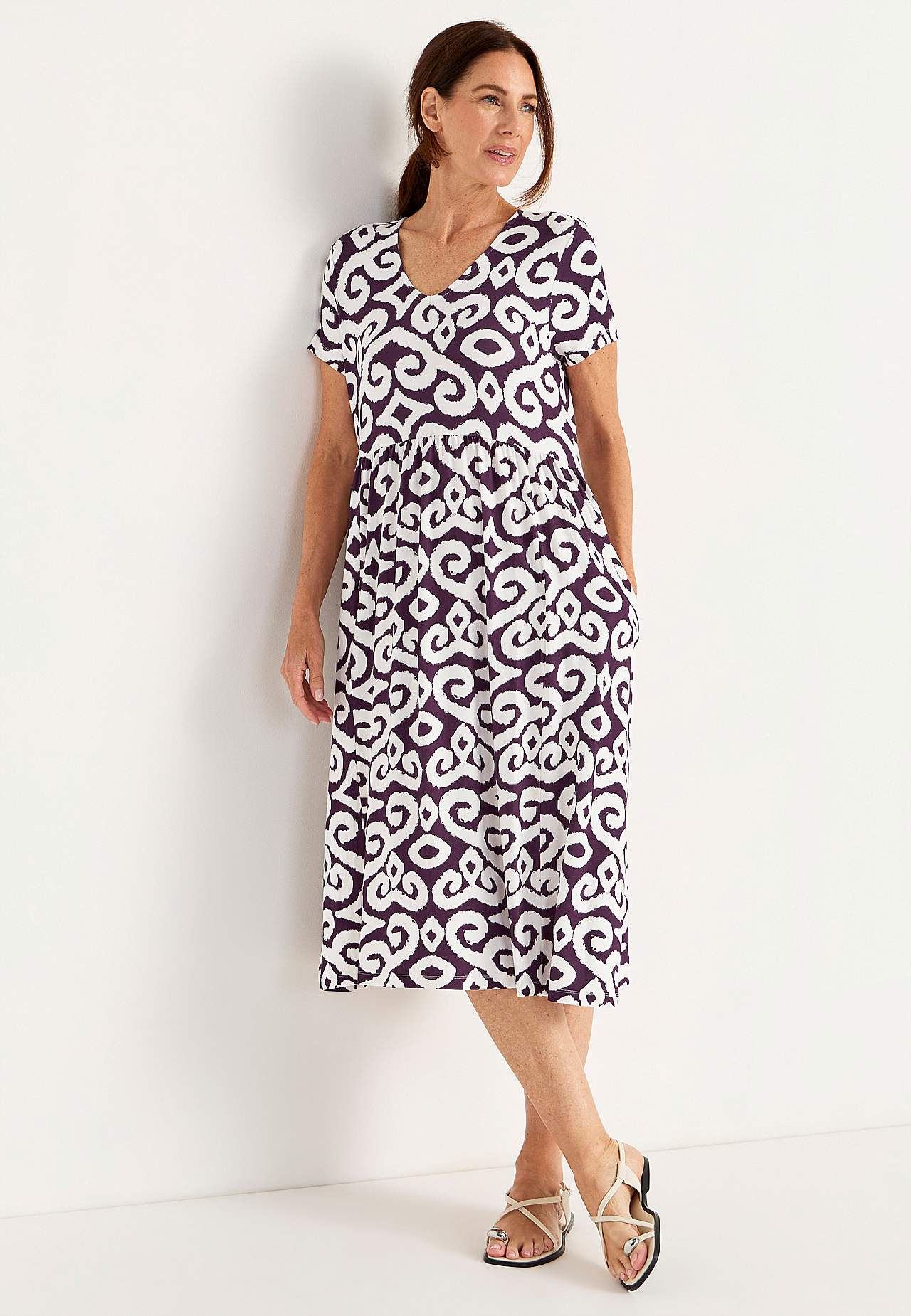 Gemustertes Jerseykleid
