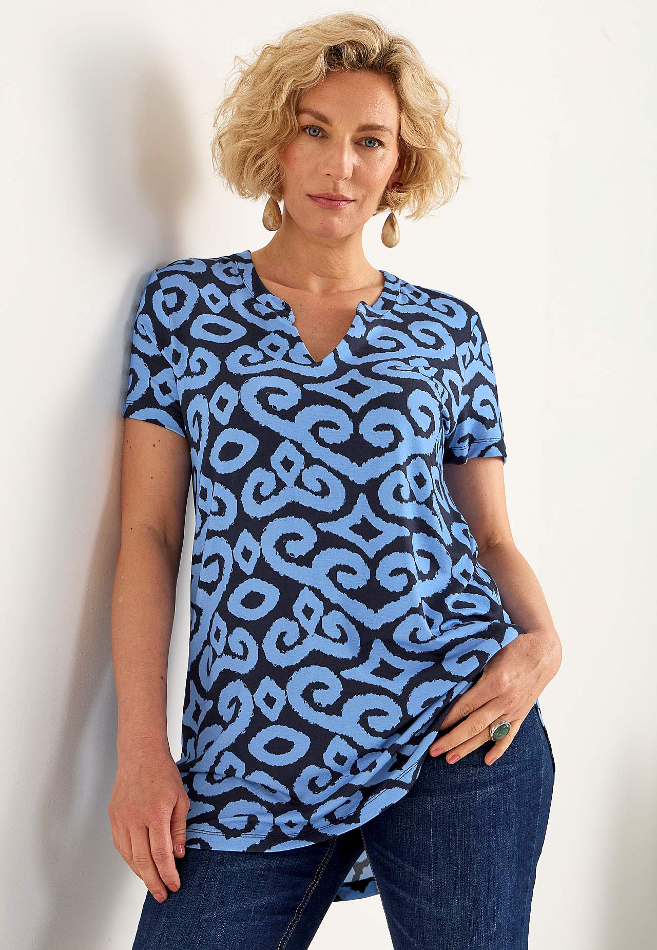 Jersey-Tunika mit kurzem Ärmel