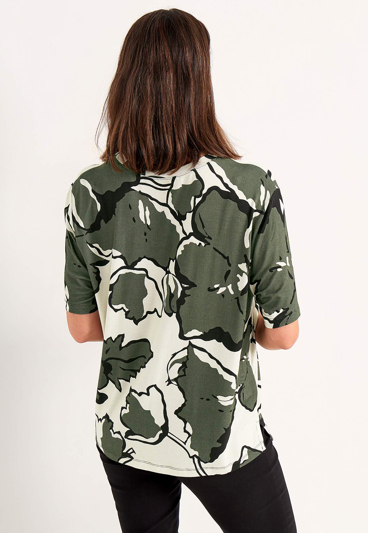 Jersey-Top mit Rundhalsausschnitt