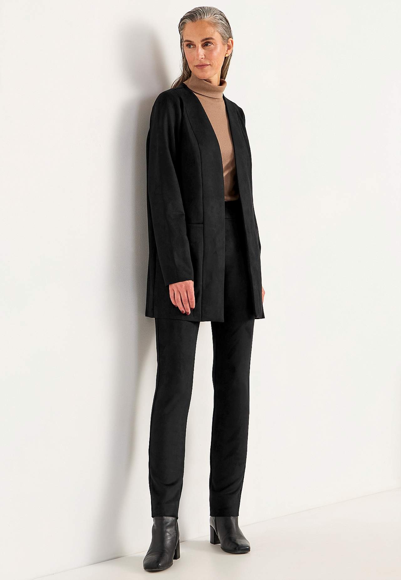 Trikotjacke mit Wildleder-Look