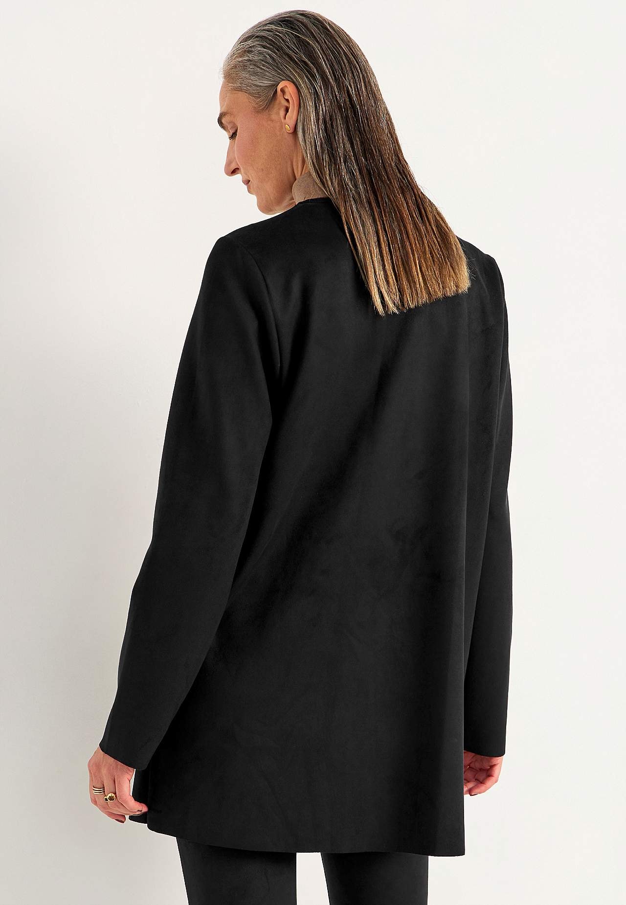 Trikotjacke mit Wildleder-Look