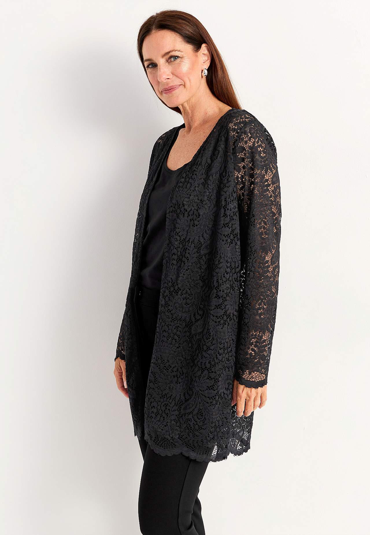 Spitzenbustier mit Cardigan-Design
