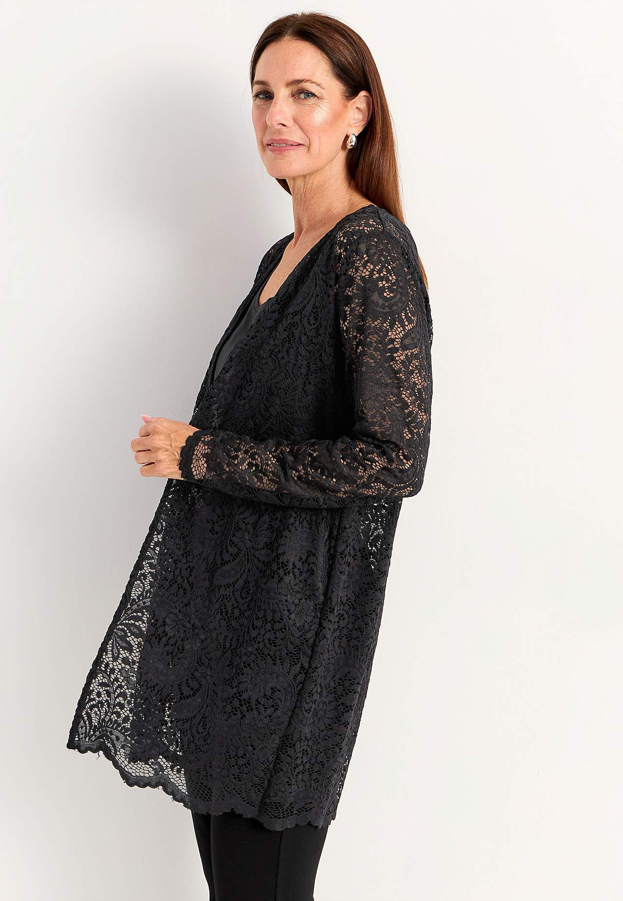 Spitzenbustier mit Cardigan-Design