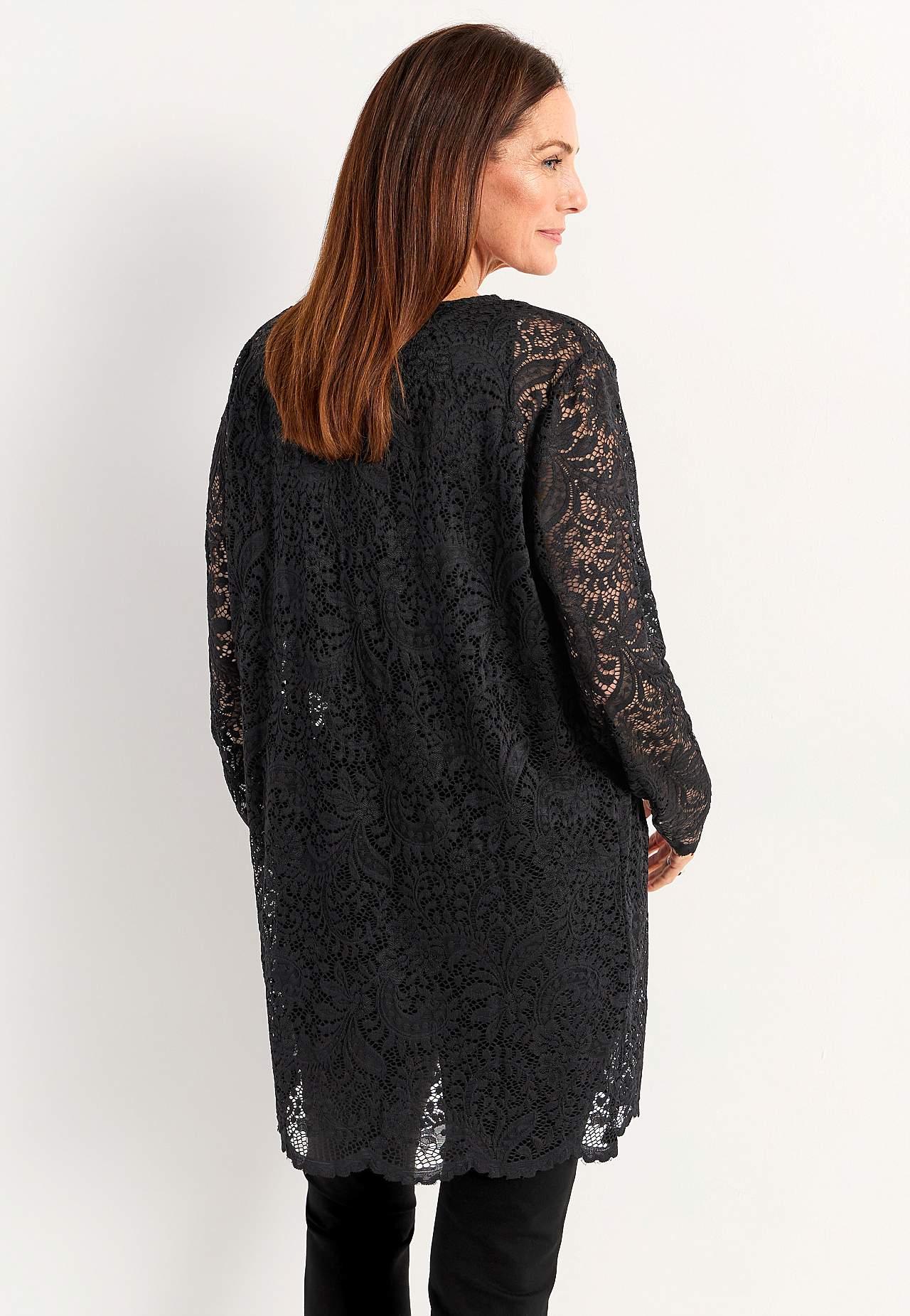 Spitzenbustier mit Cardigan-Design