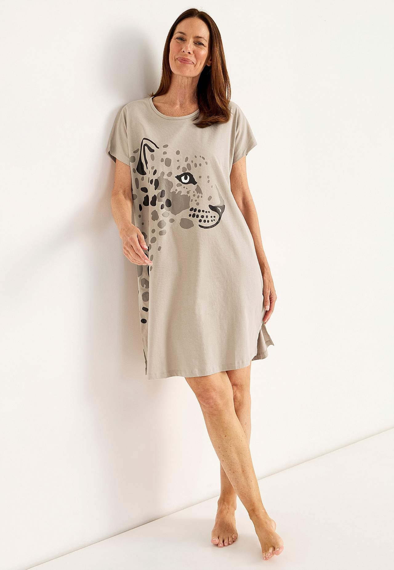 Gemustertes Nachtkleid aus Baumwolle