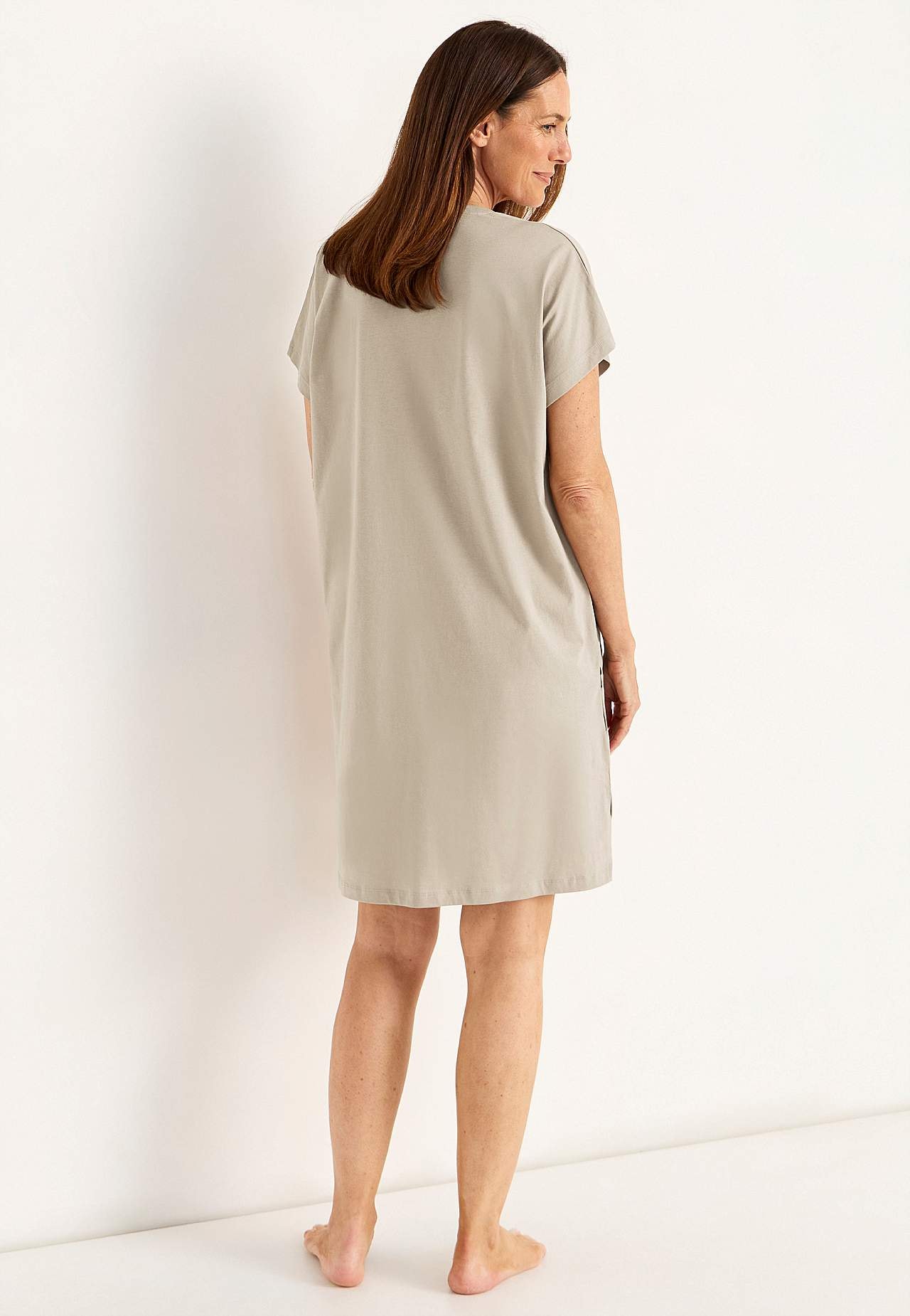 Gemustertes Nachtkleid aus Baumwolle