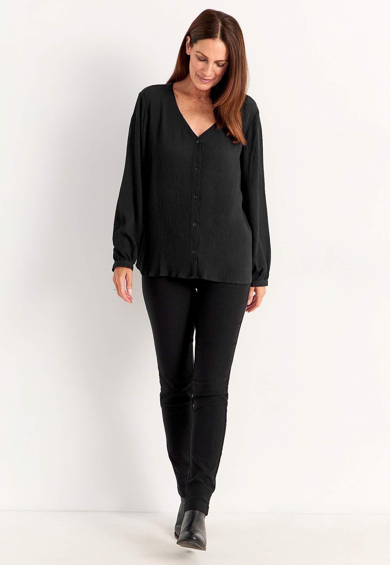 Bluse mit Crêpe-Qualität