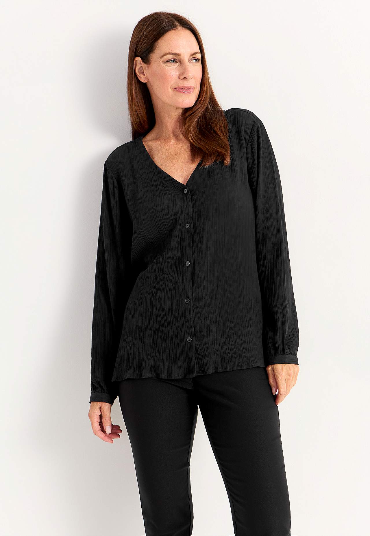 Bluse mit Crêpe-Qualität