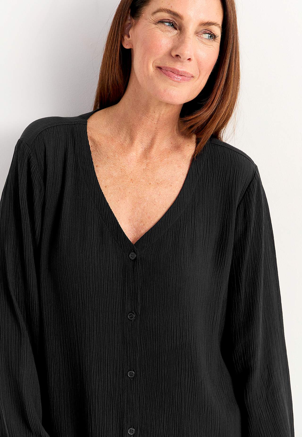 Bluse mit Crêpe-Qualität