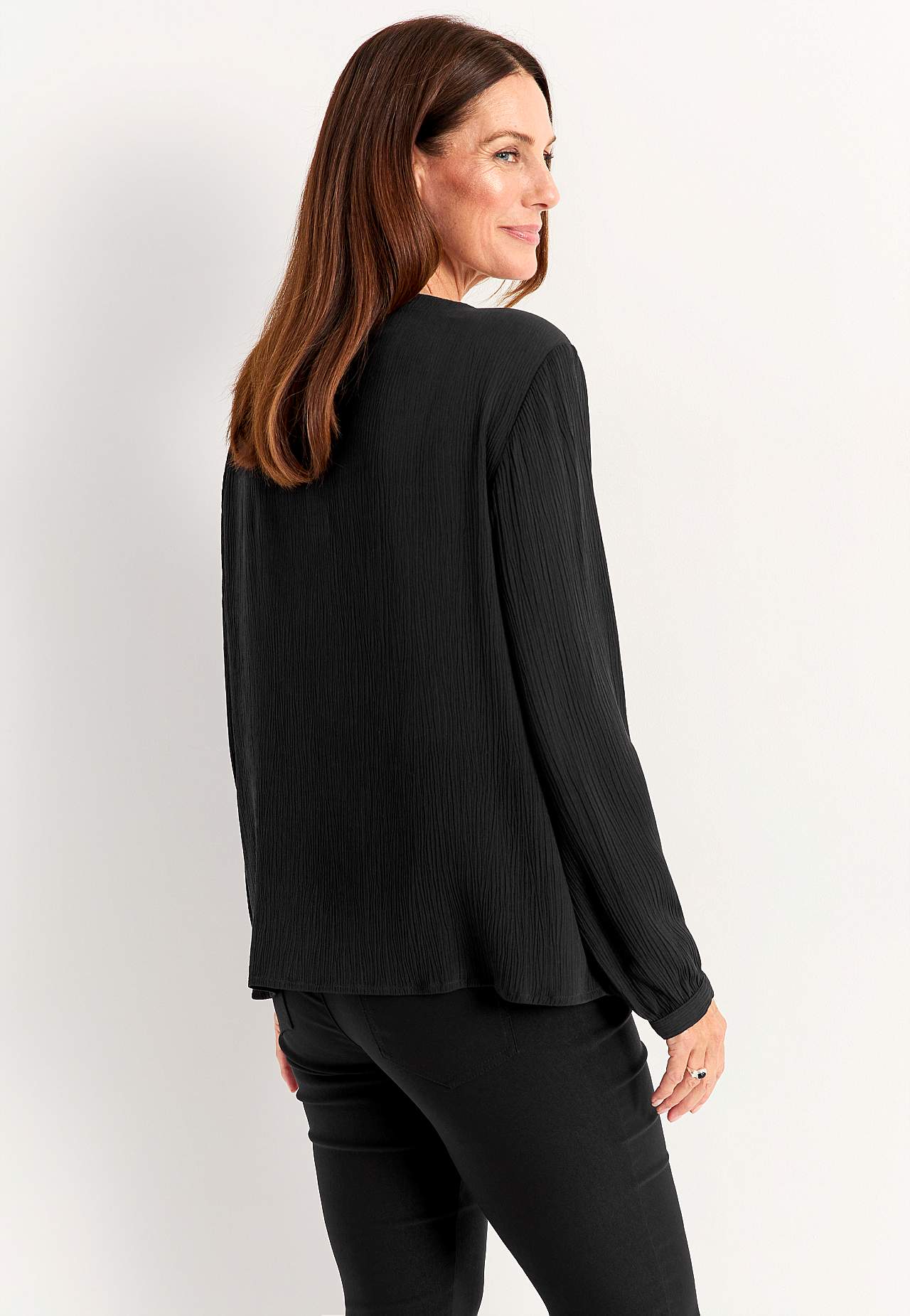Bluse mit Crêpe-Qualität