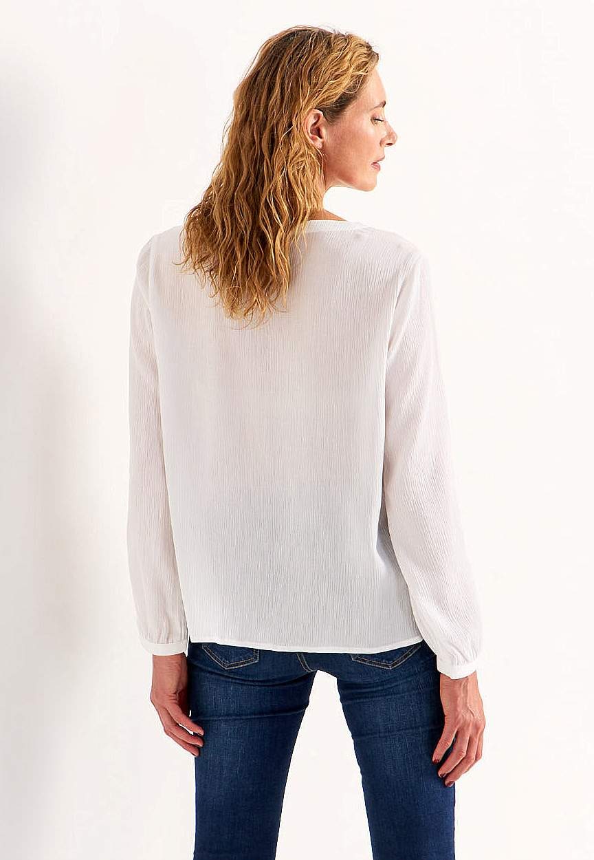 Bluse mit Crêpe-Qualität