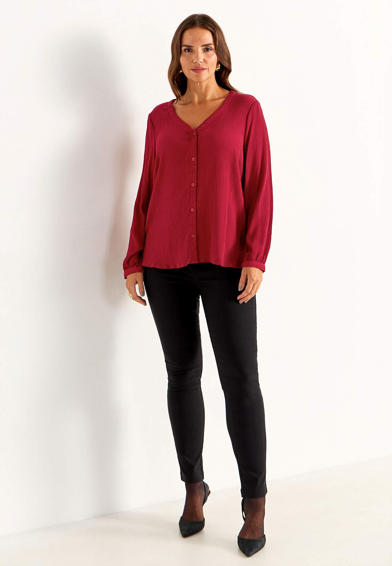 Bluse mit Crêpe-Qualität