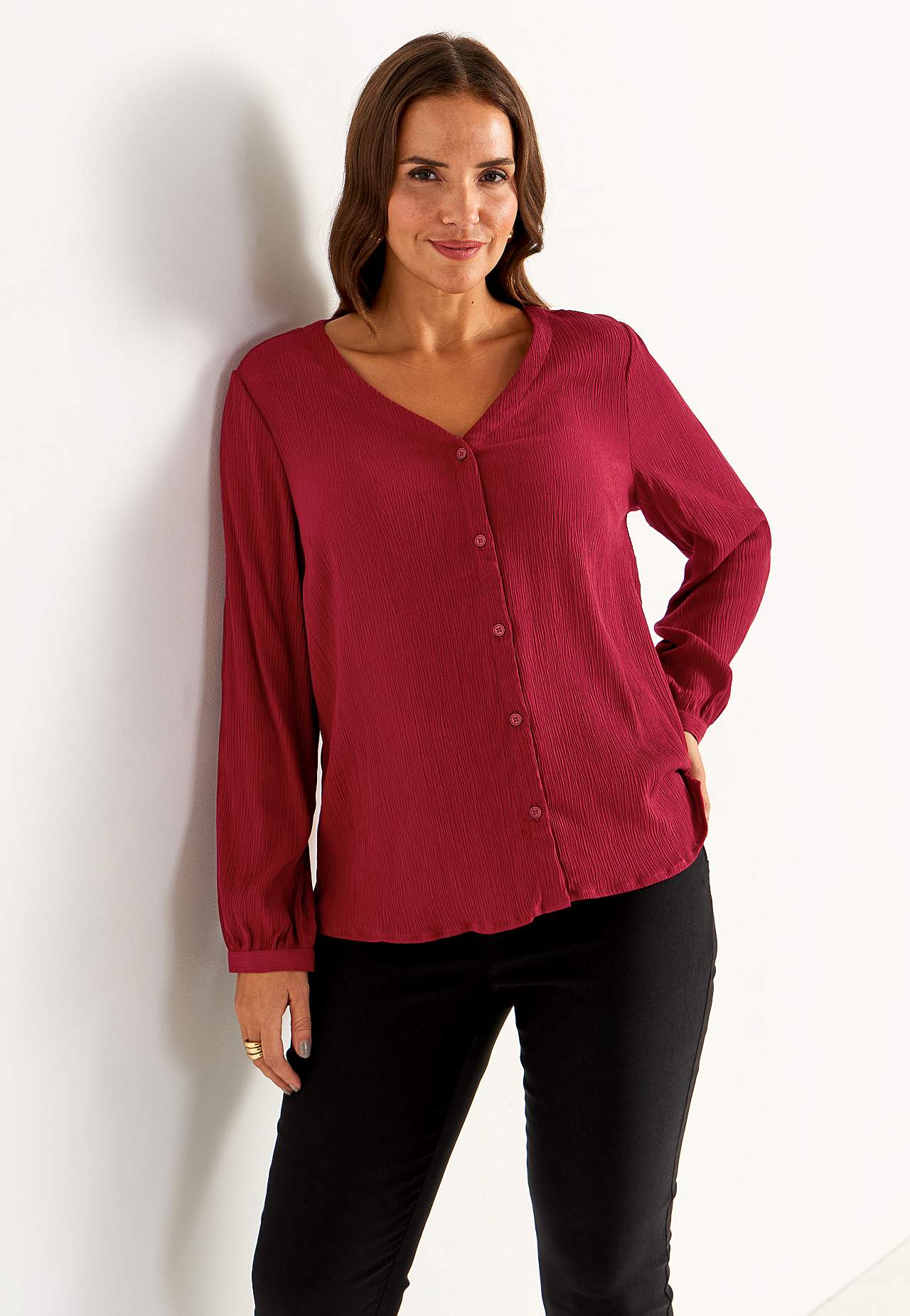 Bluse mit Crêpe-Qualität