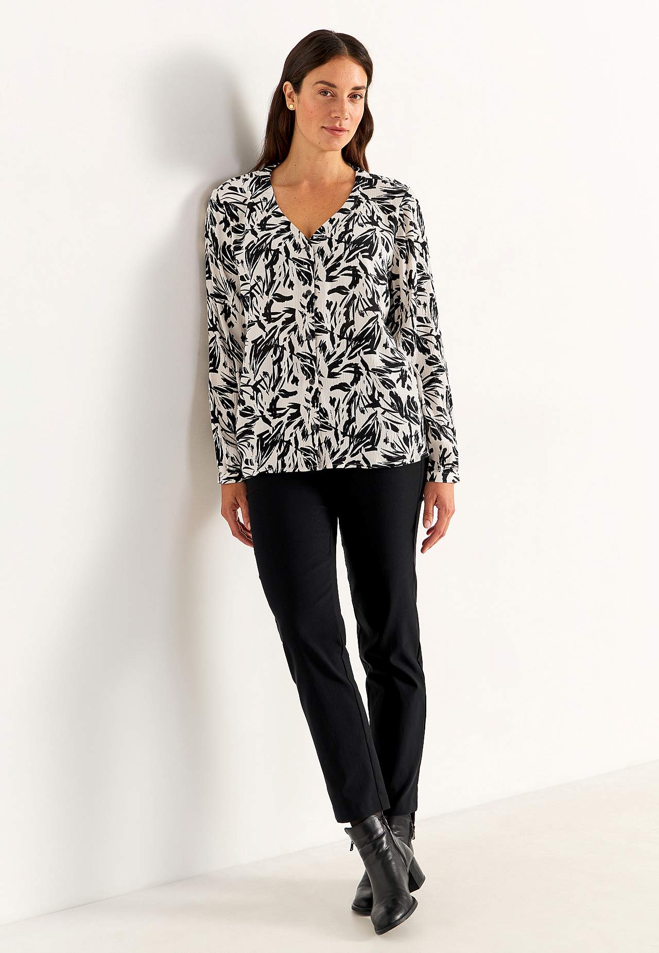 Bluse mit Crêpe-Qualität