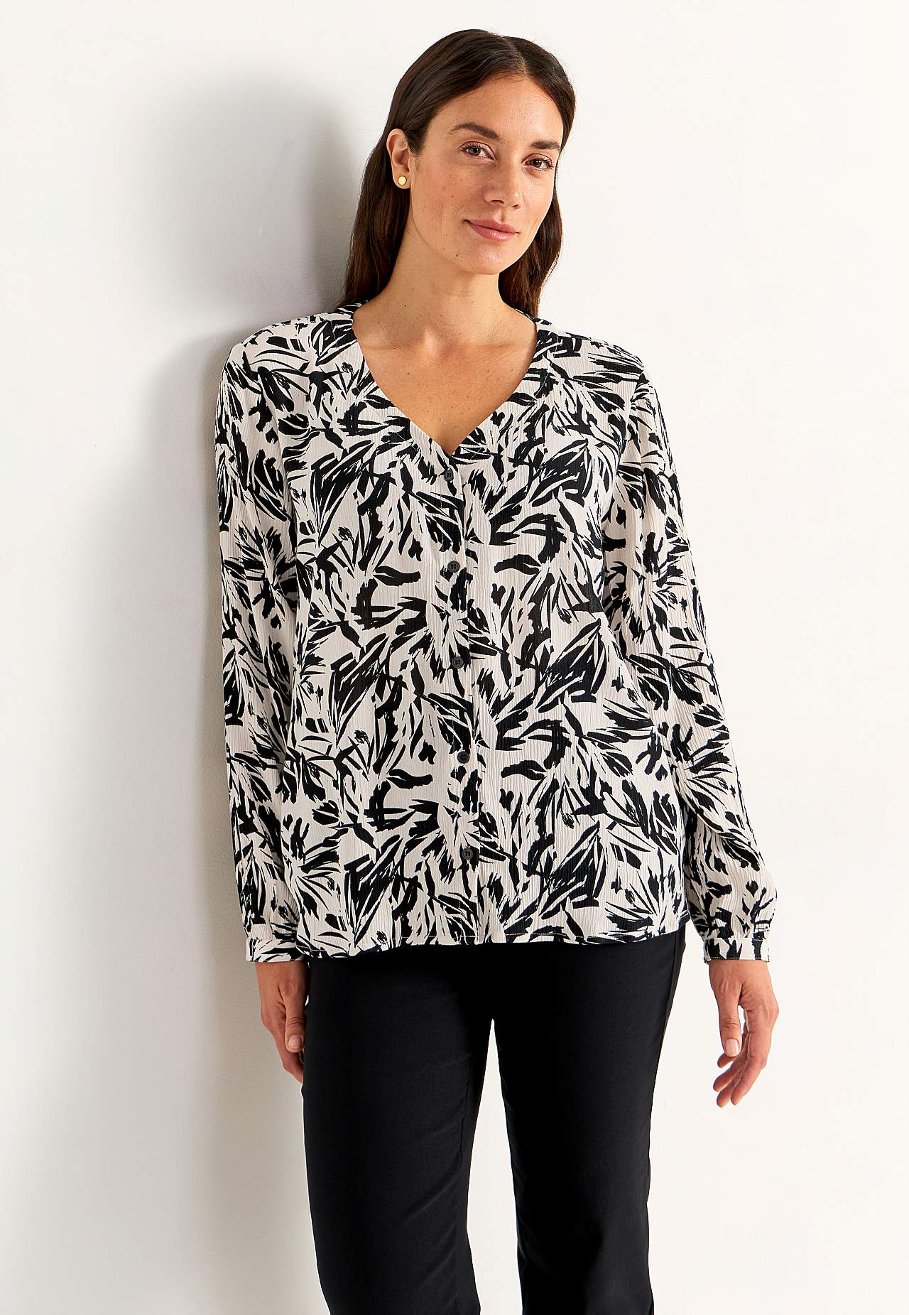 Bluse mit Crêpe-Qualität