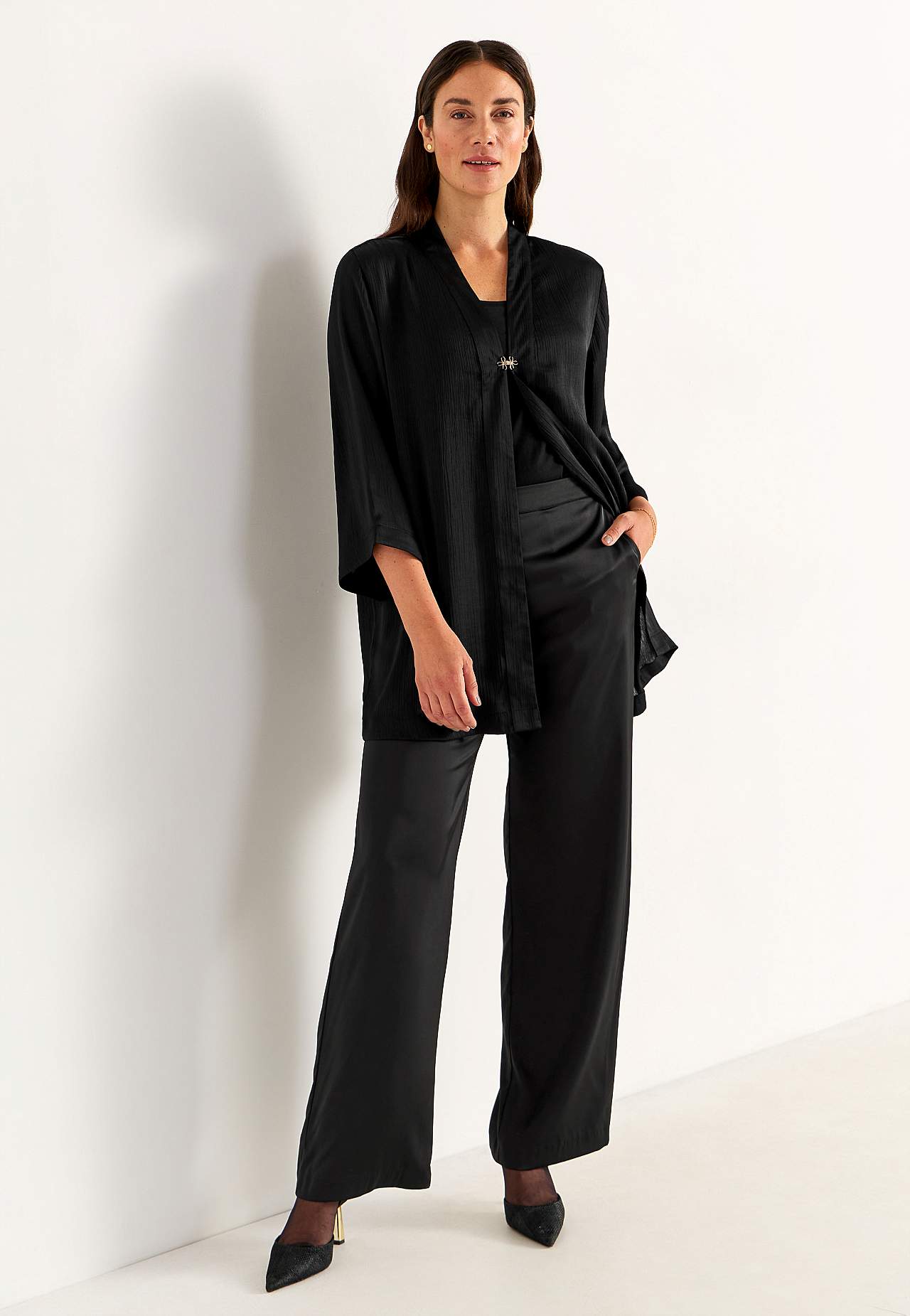 Offene Party-Tunika mit goldfarbener Schnalle