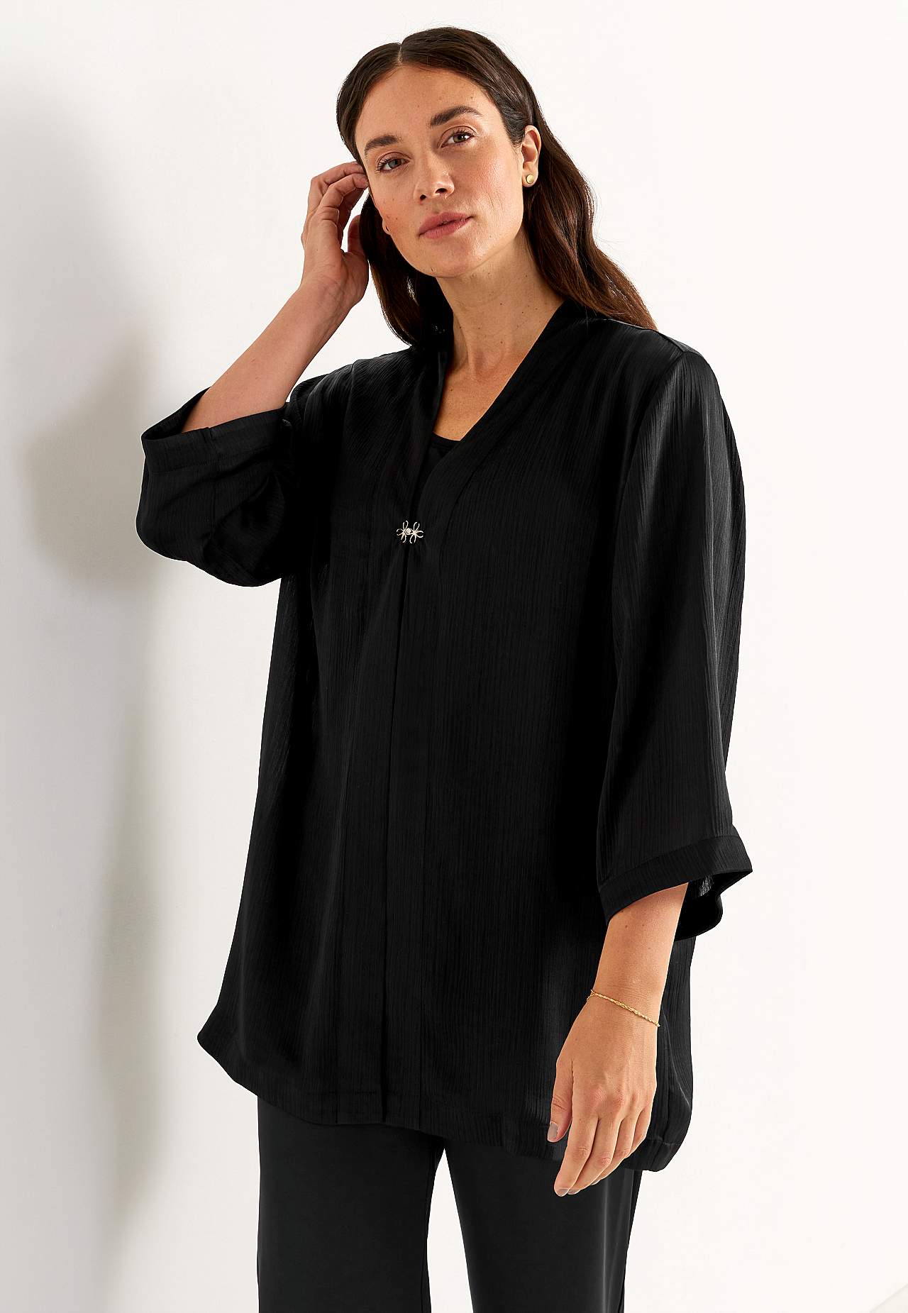 Offene Party-Tunika mit goldfarbener Schnalle