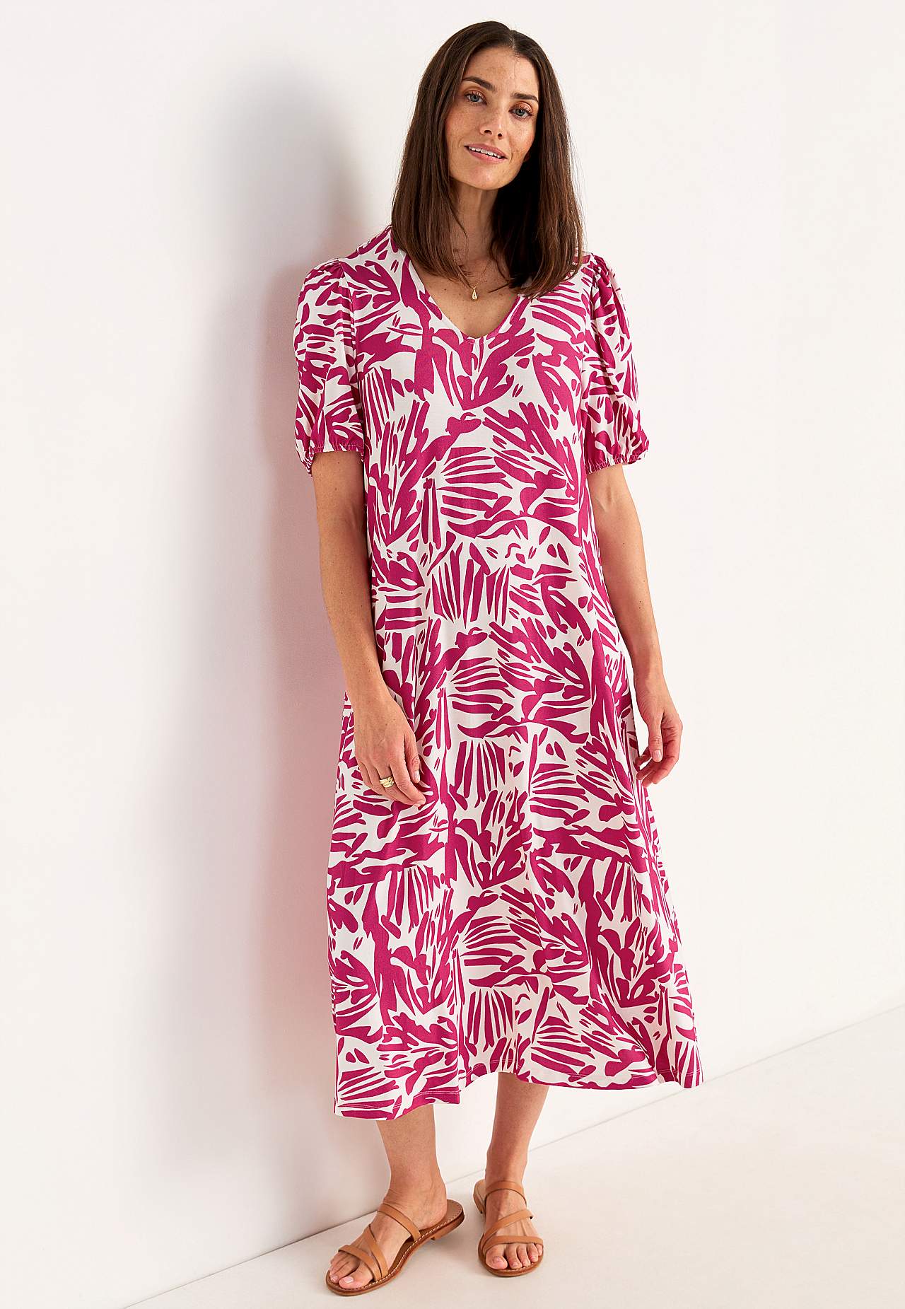 Jerseykleid mit Puffärmeln