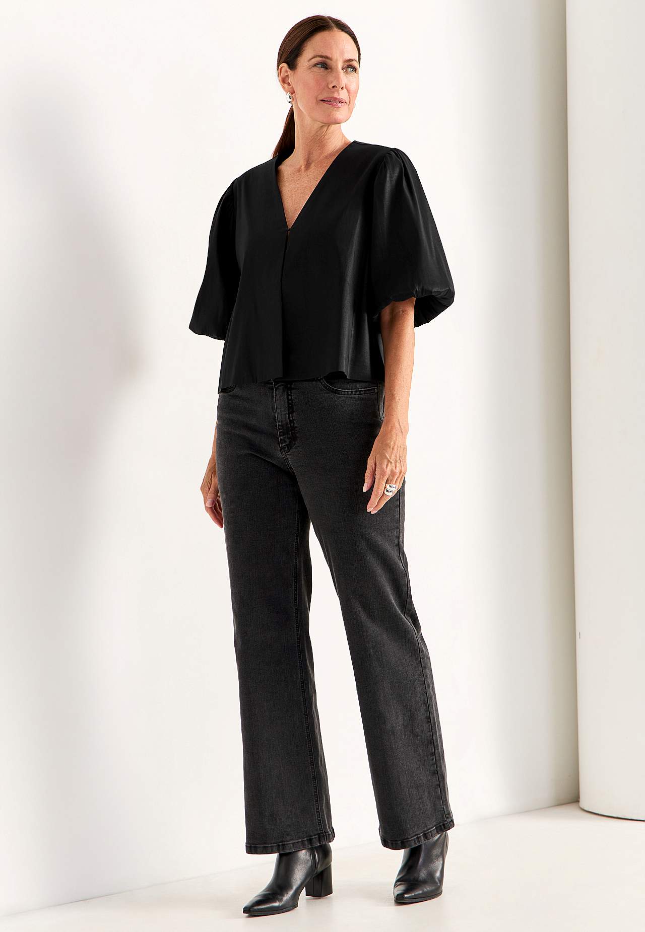 Innenjacke mit voluminösen Ärmeln