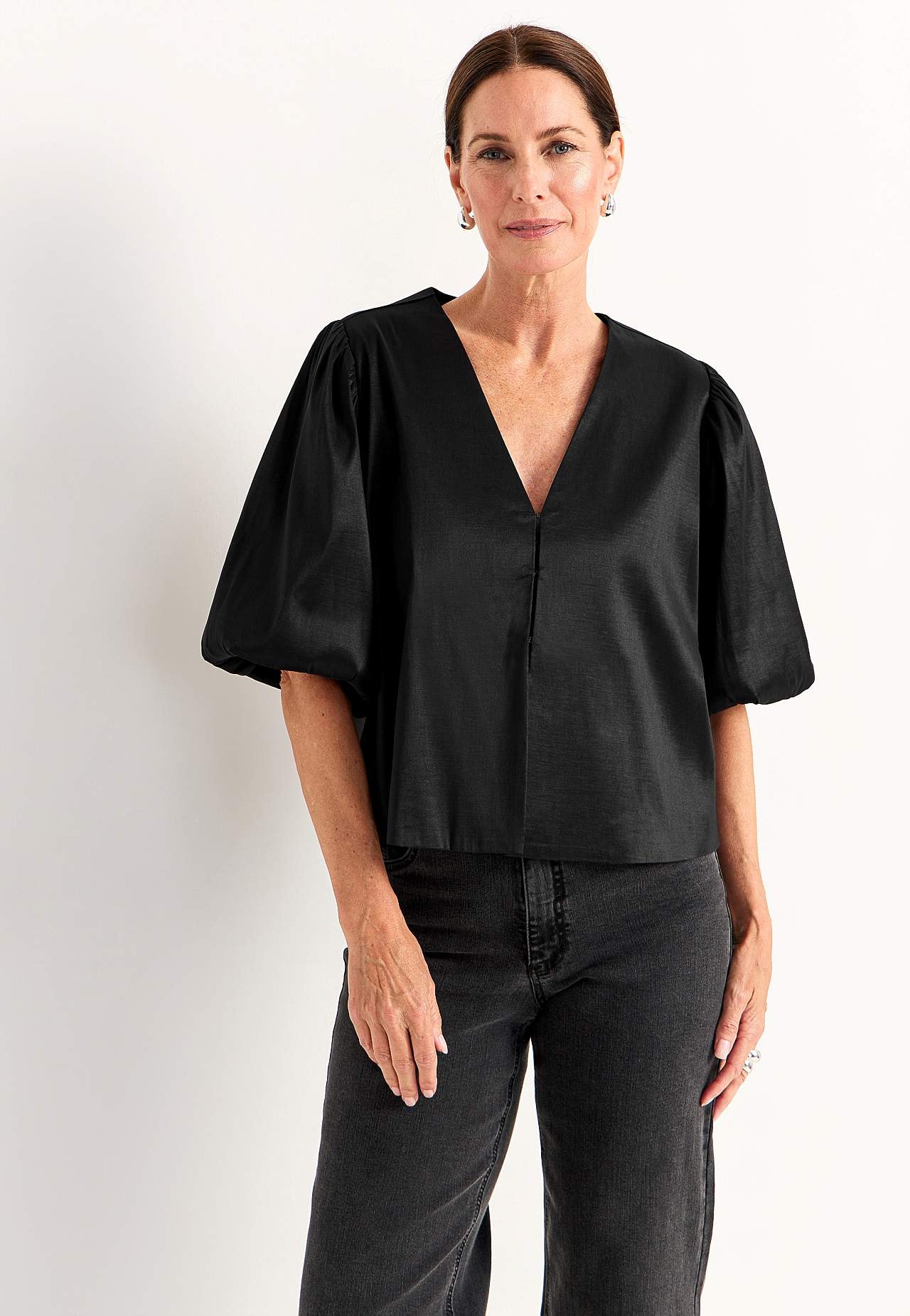 Innenjacke mit voluminösen Ärmeln