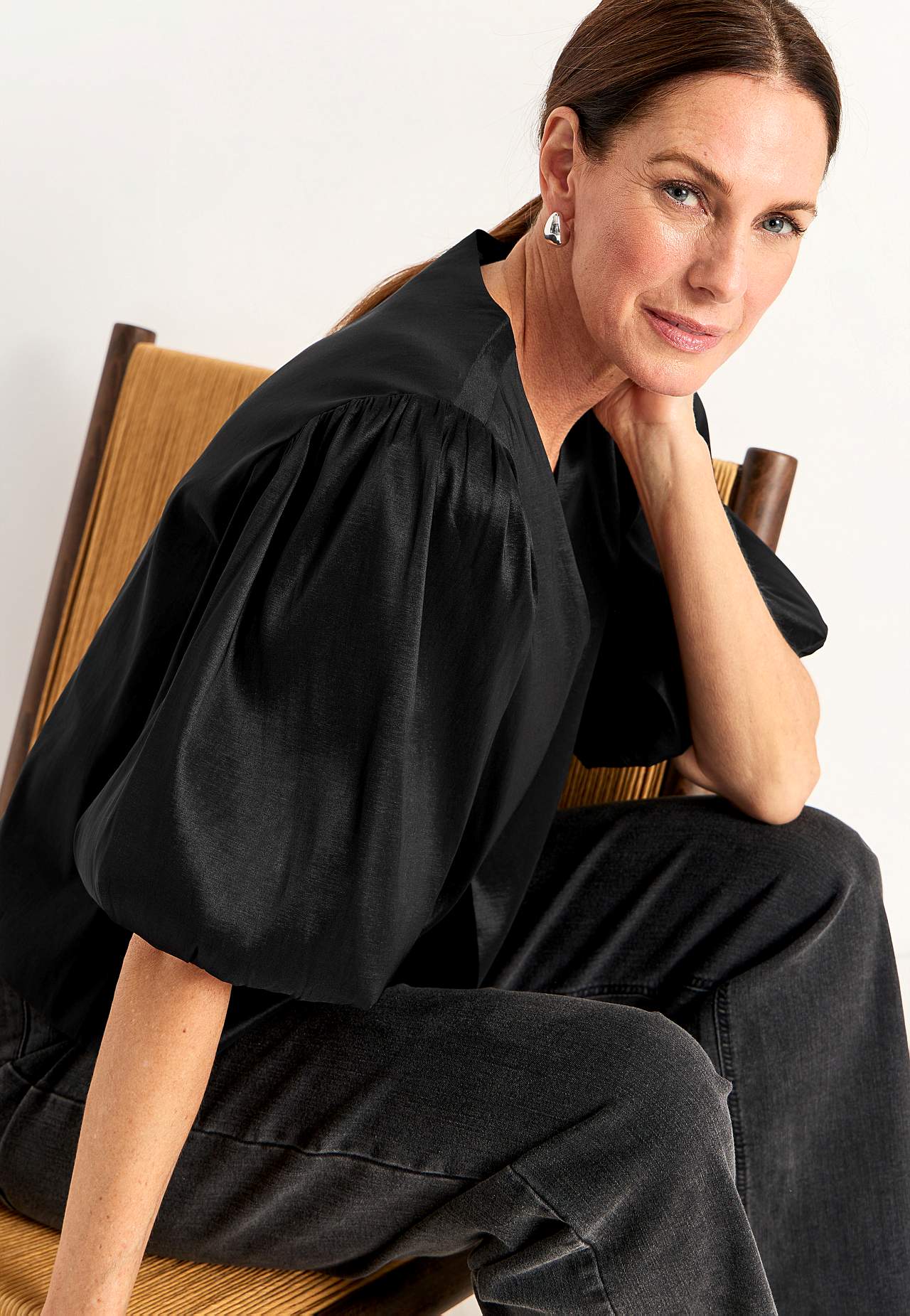 Innenjacke mit voluminösen Ärmeln
