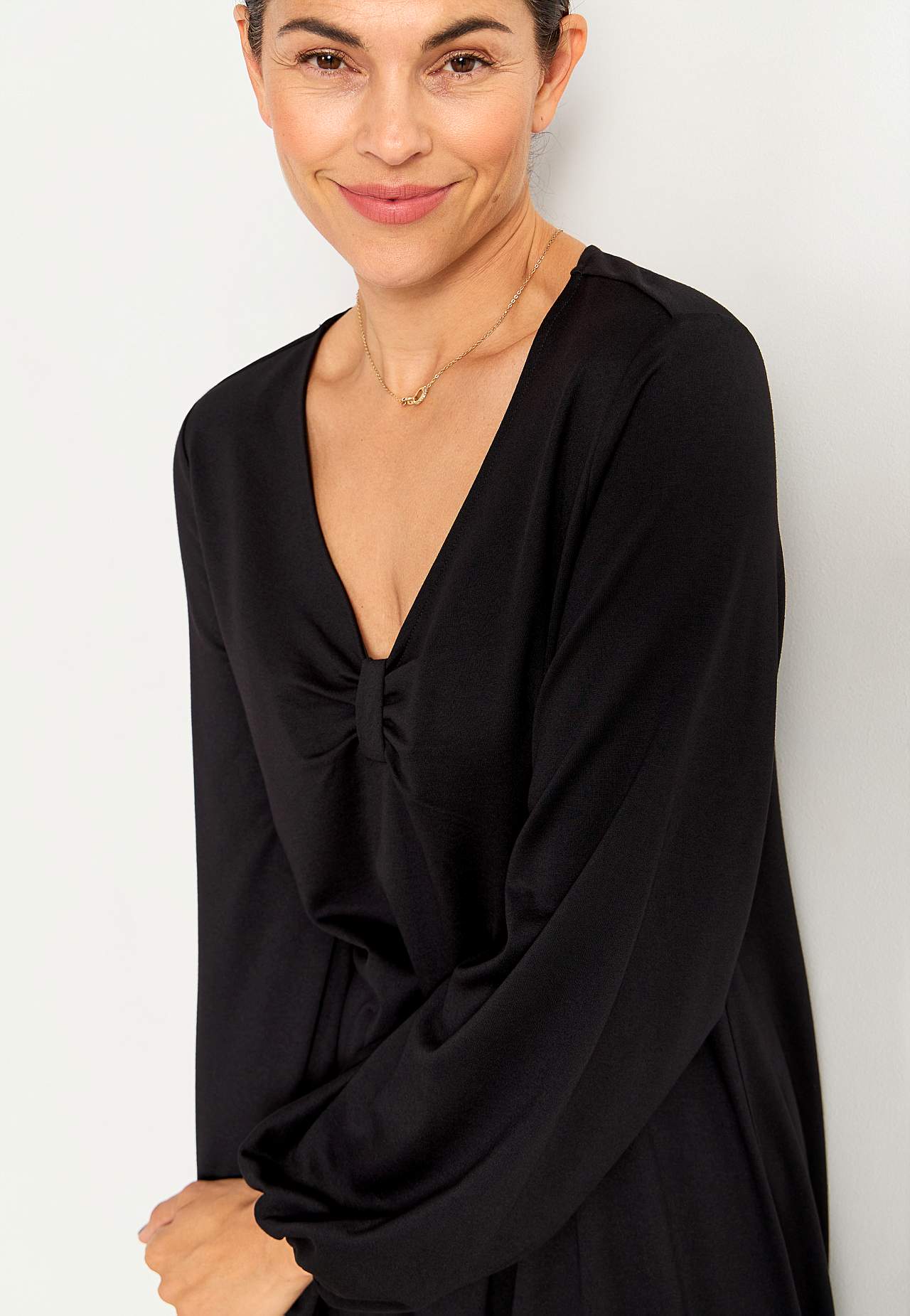 Jerseykleid mit Kräuselung