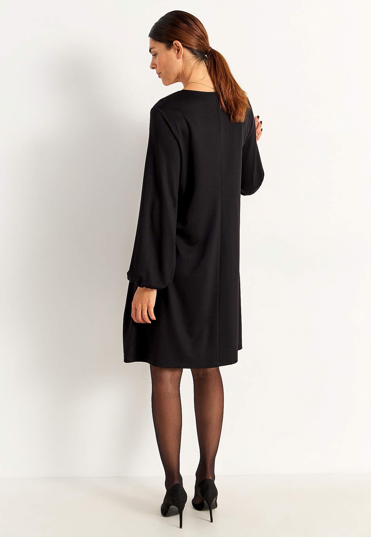 Jerseykleid mit Kräuselung