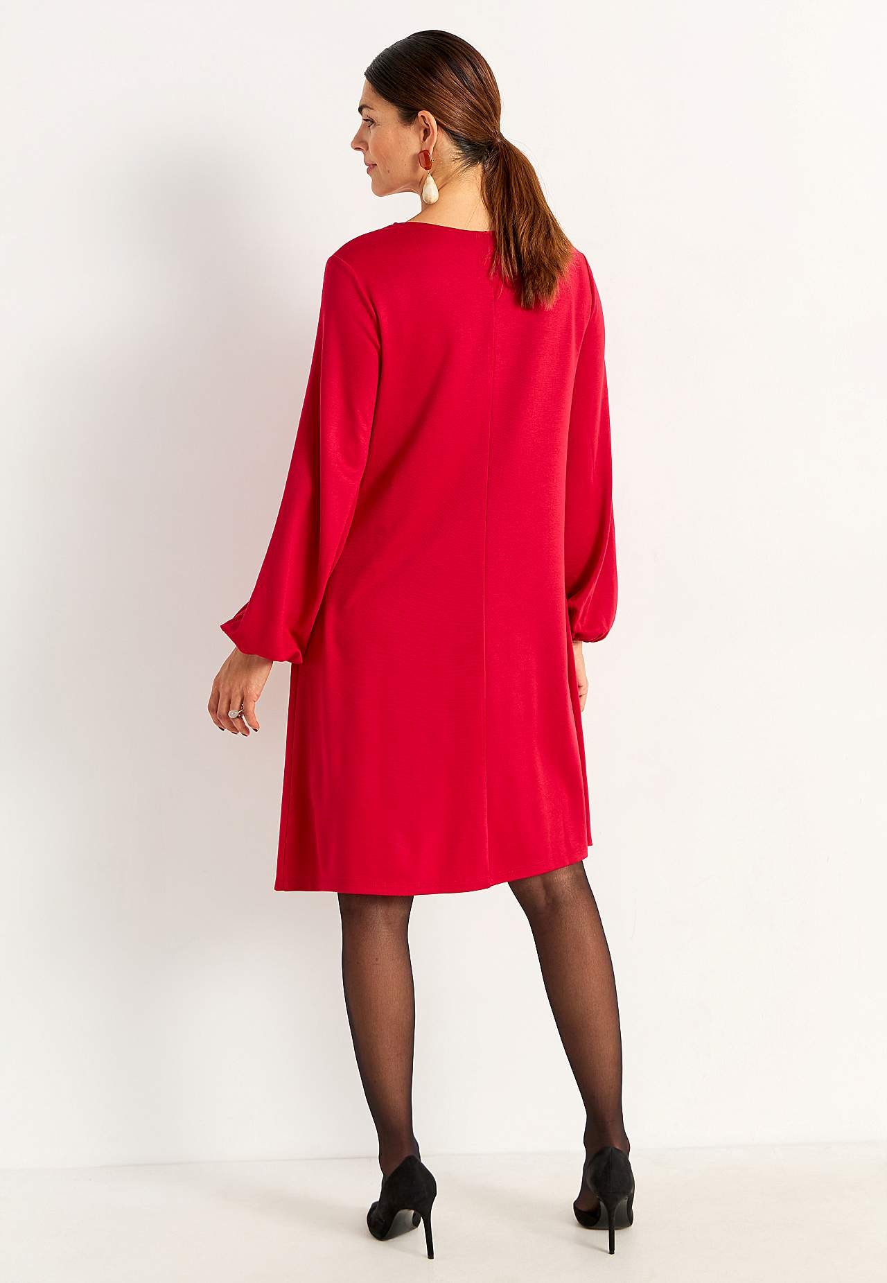 Jerseykleid mit Kräuselung