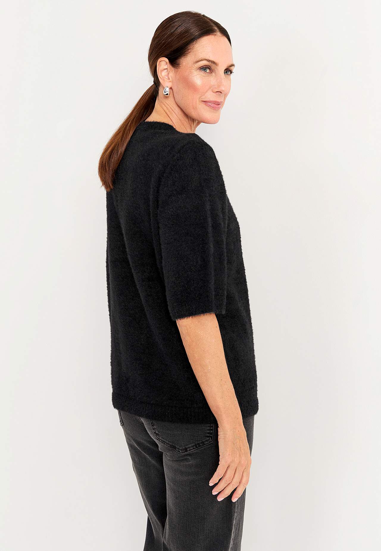 Kurzärmliger Strickpullover