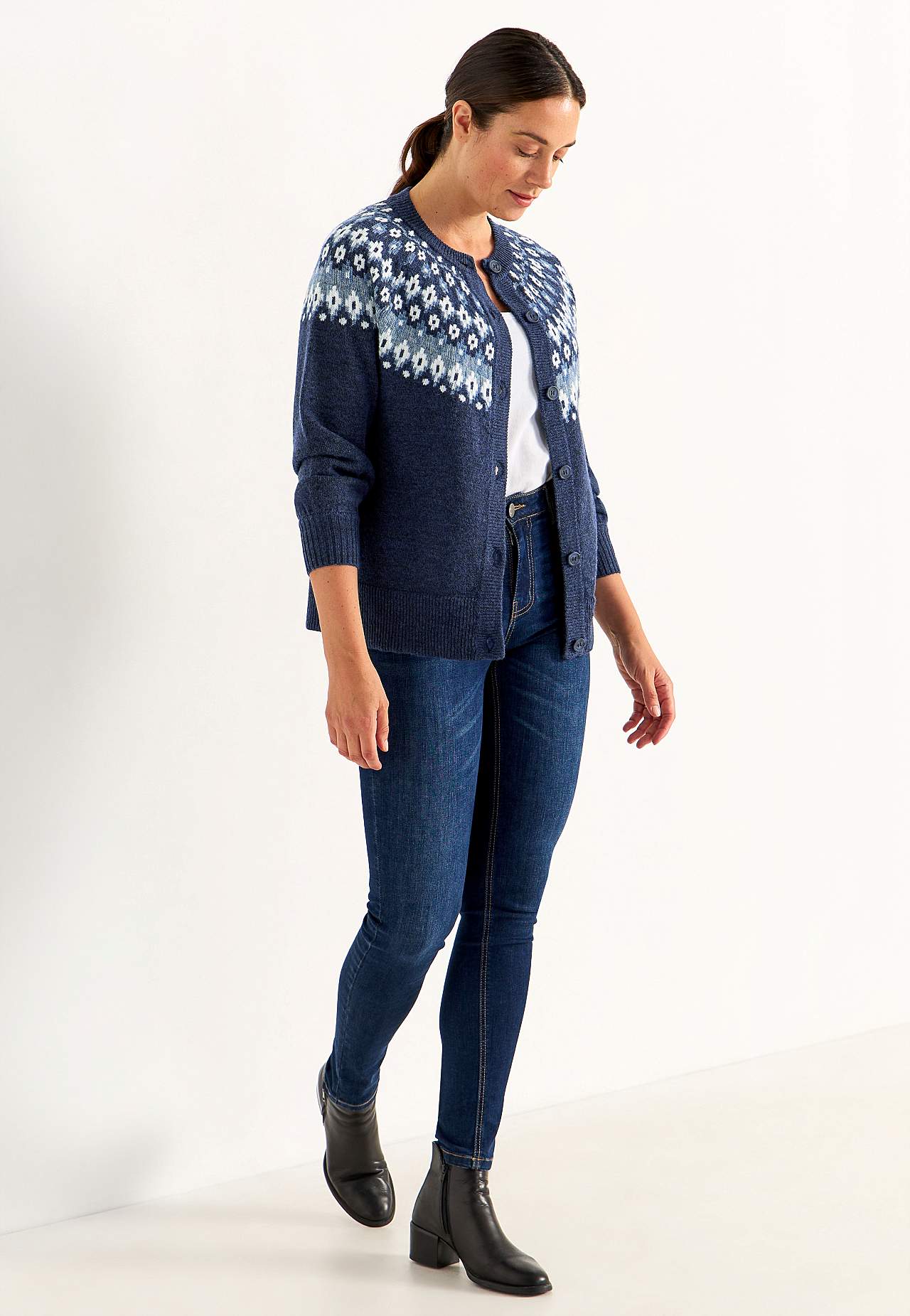 Jacquardgemusterter Cardigan