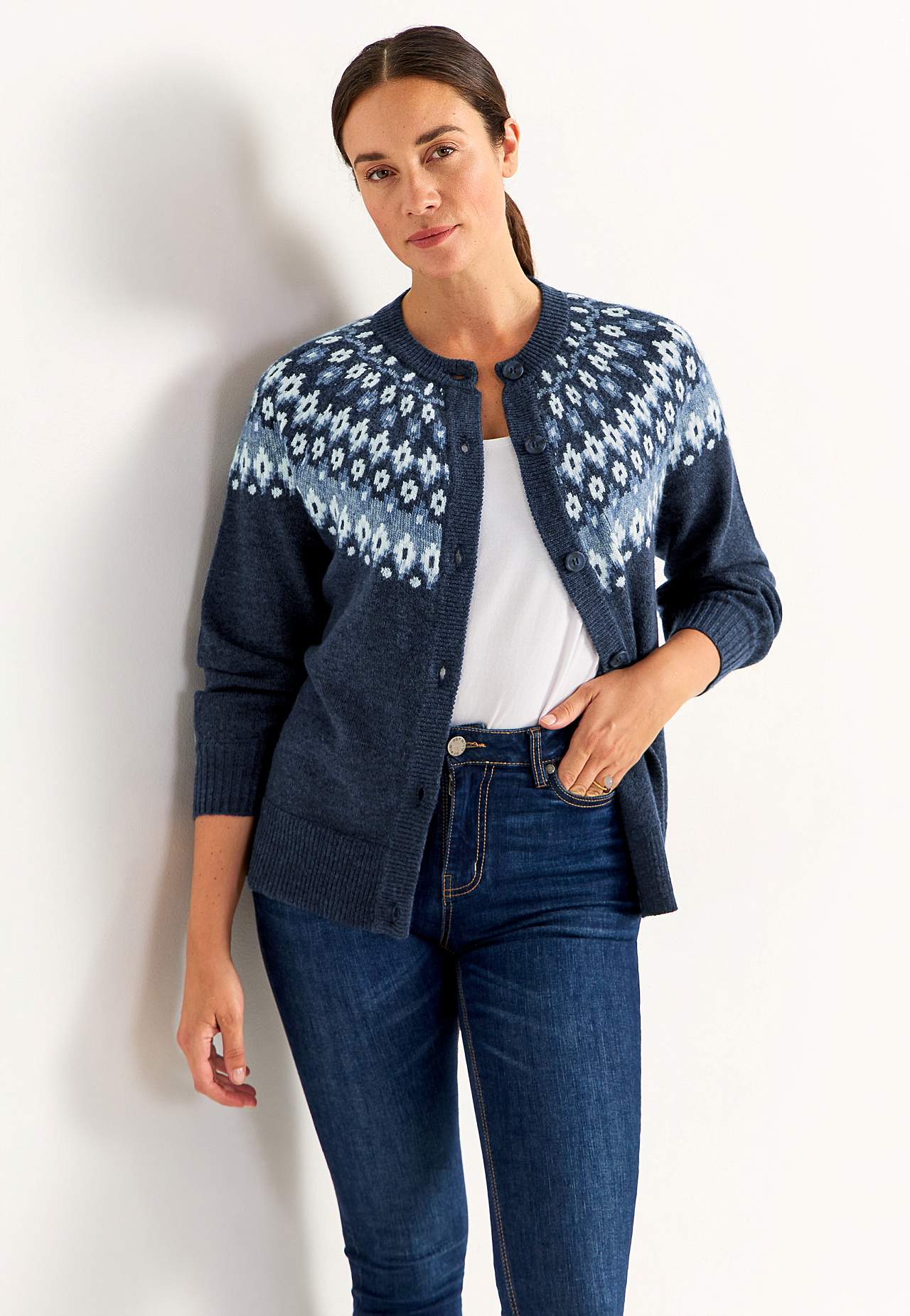 Jacquardgemusterter Cardigan
