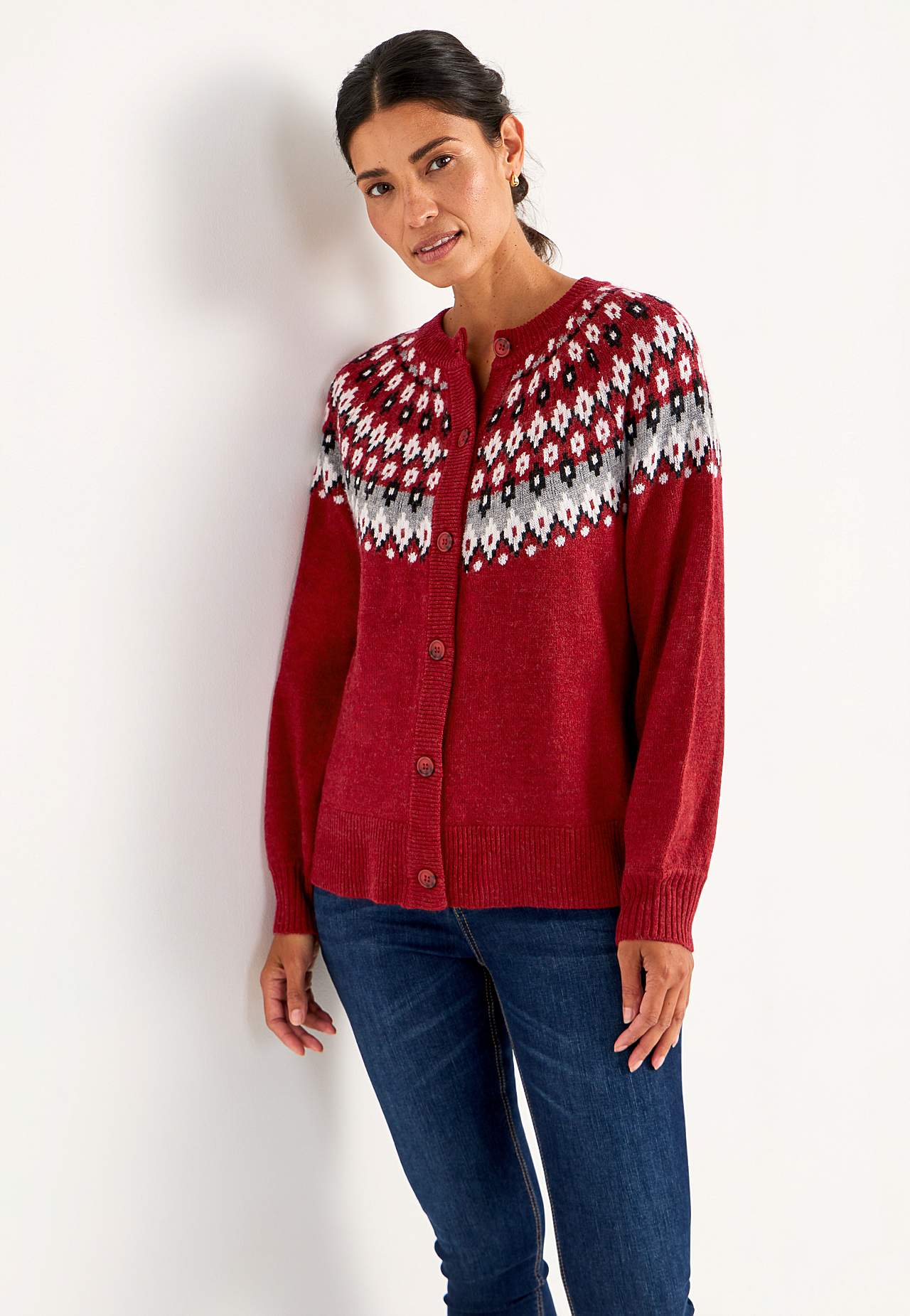Jacquardgemusterter Cardigan
