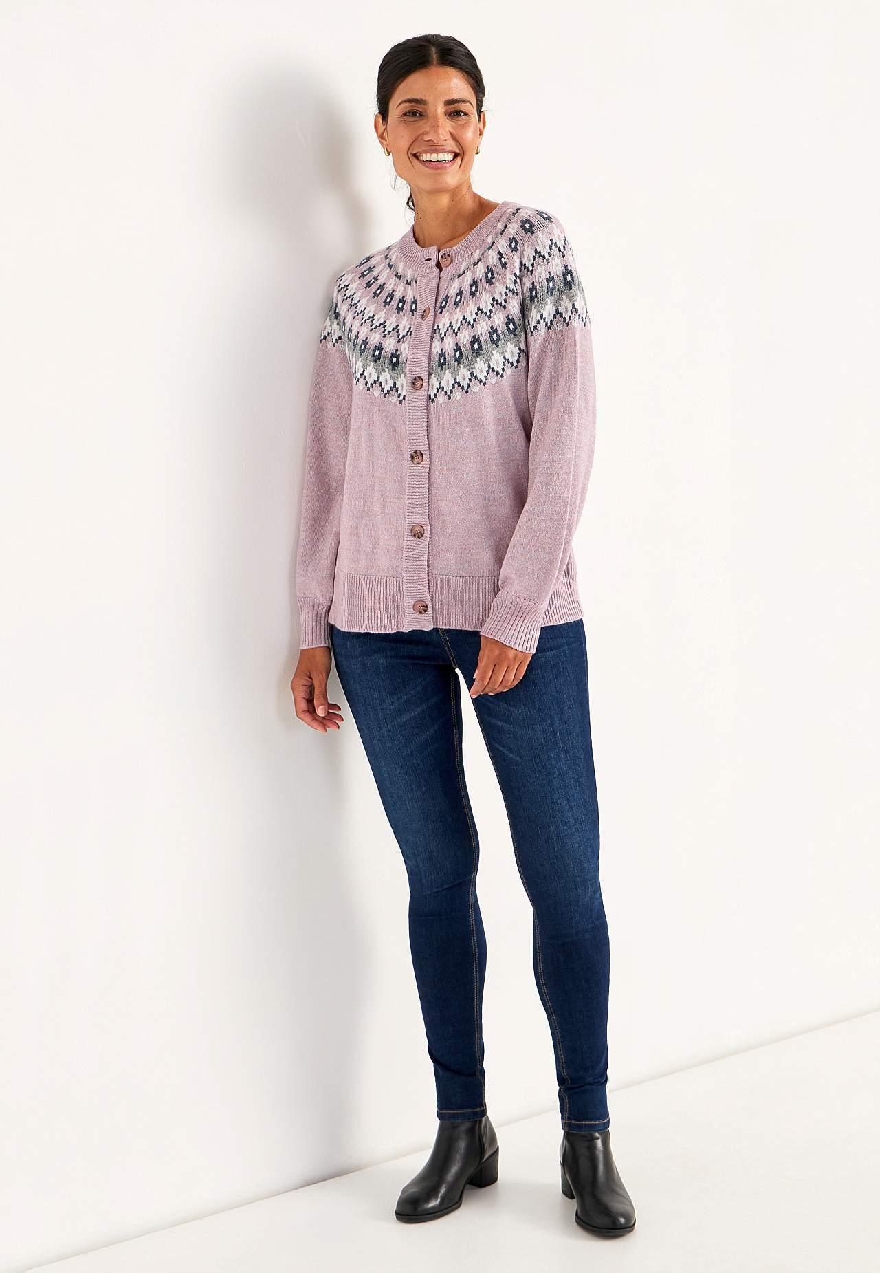 Jacquardgemusterter Cardigan