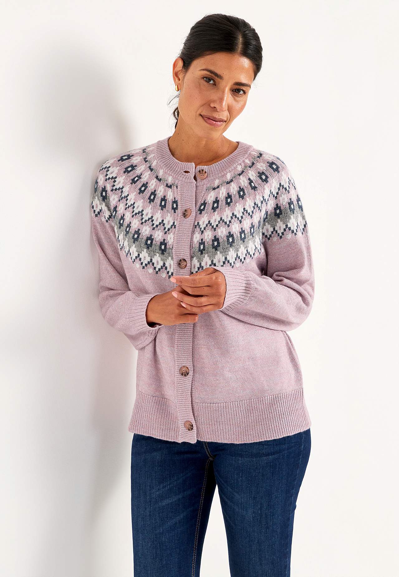 Jacquardgemusterter Cardigan