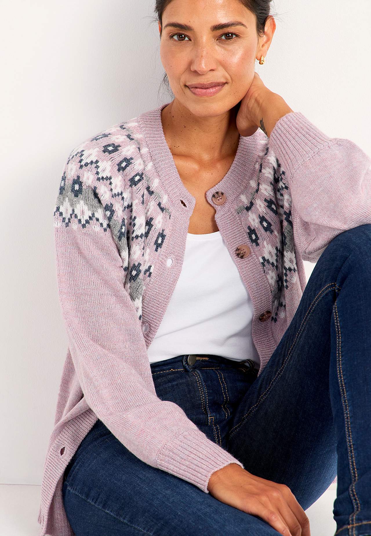 Jacquardgemusterter Cardigan