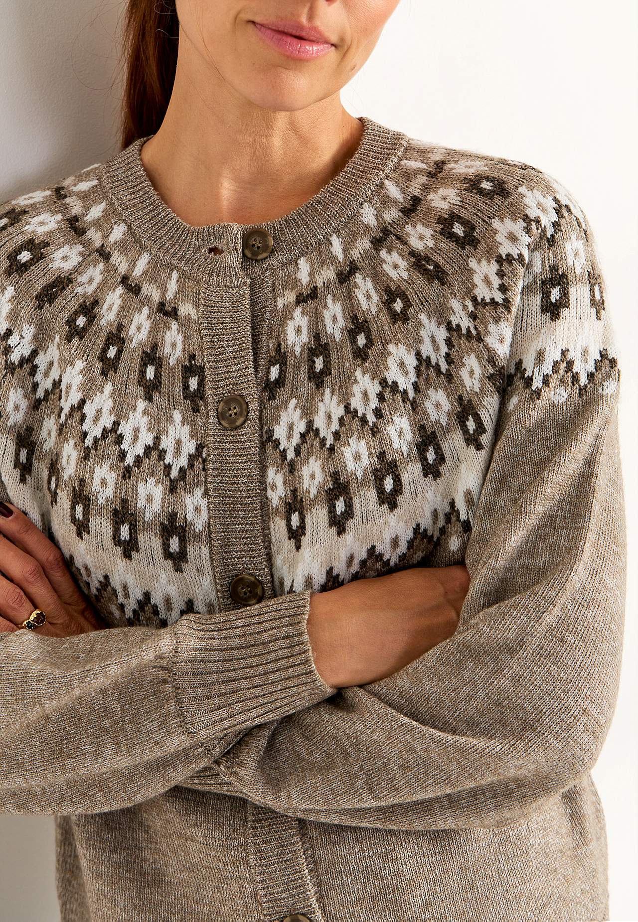 Jacquardgemusterter Cardigan
