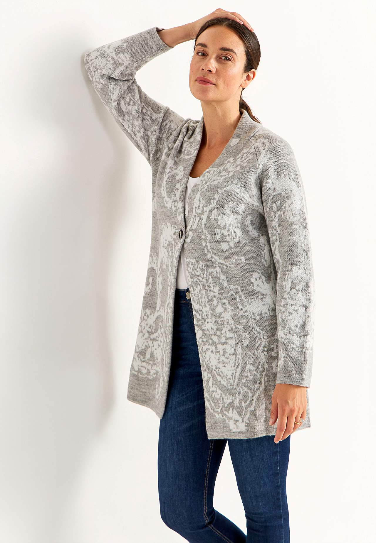 Cardigan mit einem Jacquard-Strick